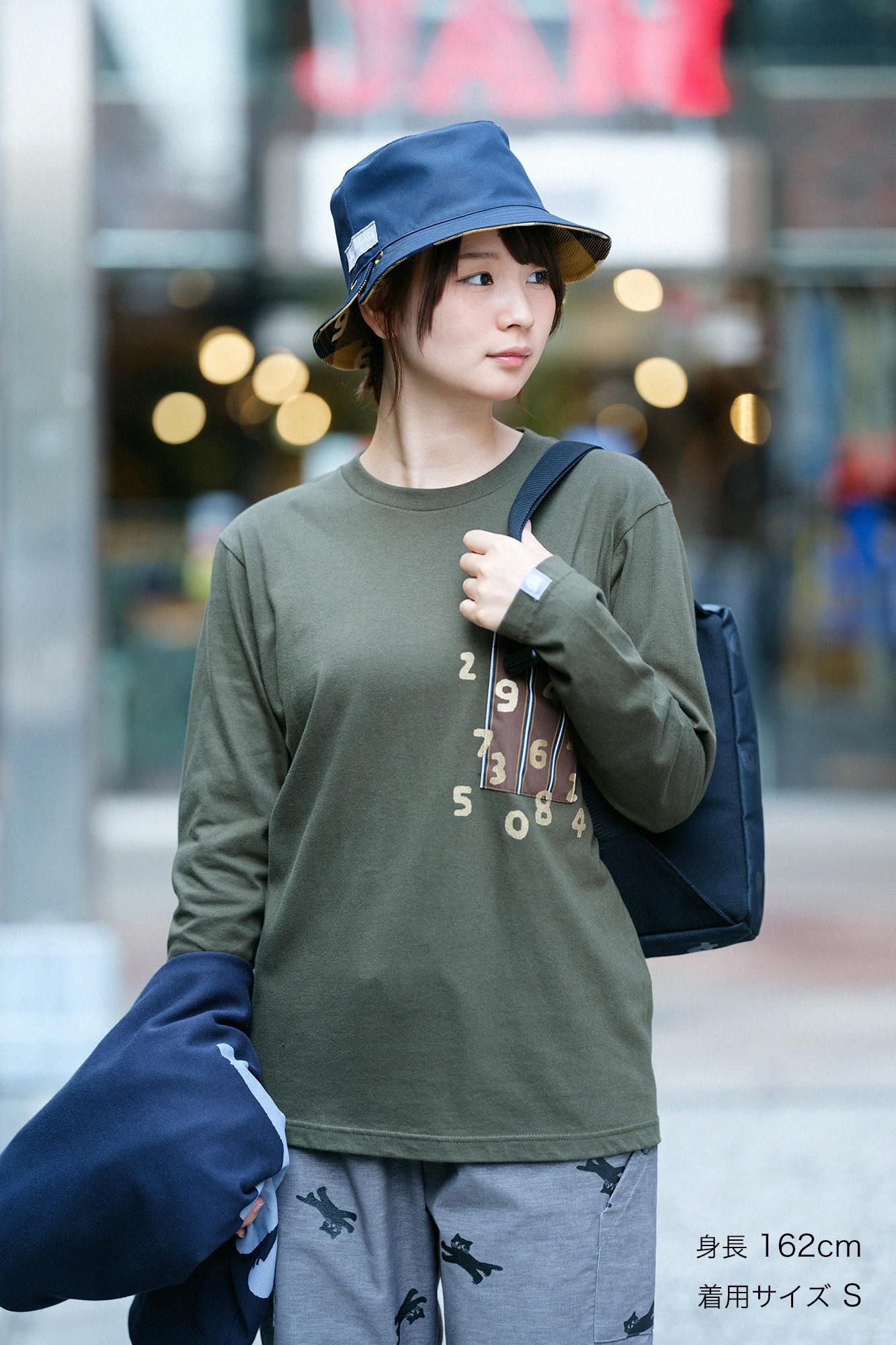 長袖 ポケットTシャツ[5.6]／アーミーグリーン×SO-SU-U昆（こん）
