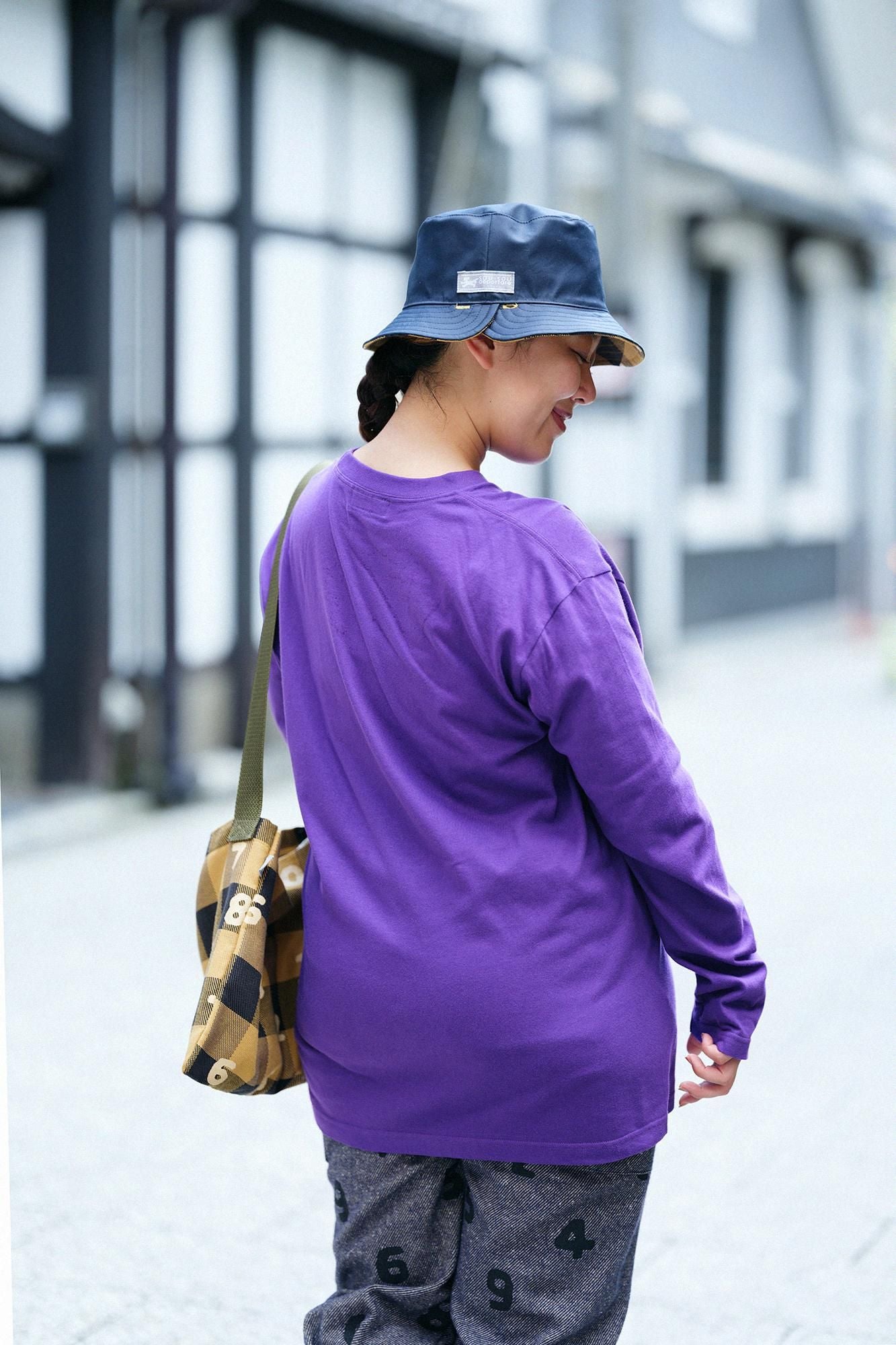 Langarm-T-Shirt mit Taschen [5,6]/Lila×SO-SU-UKon