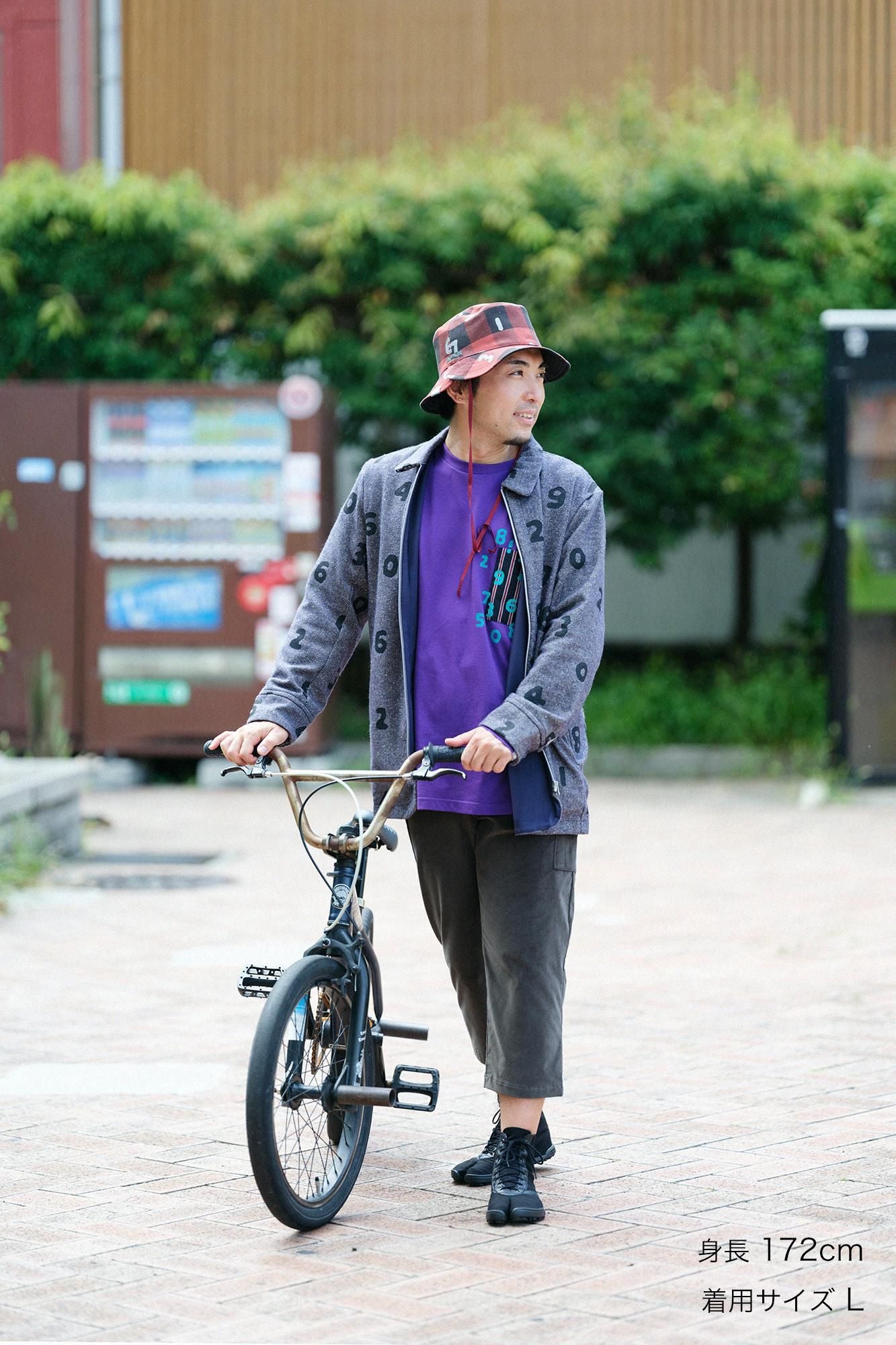 Langarm-T-Shirt mit Taschen [5,6]/Lila×SO-SU-UKon