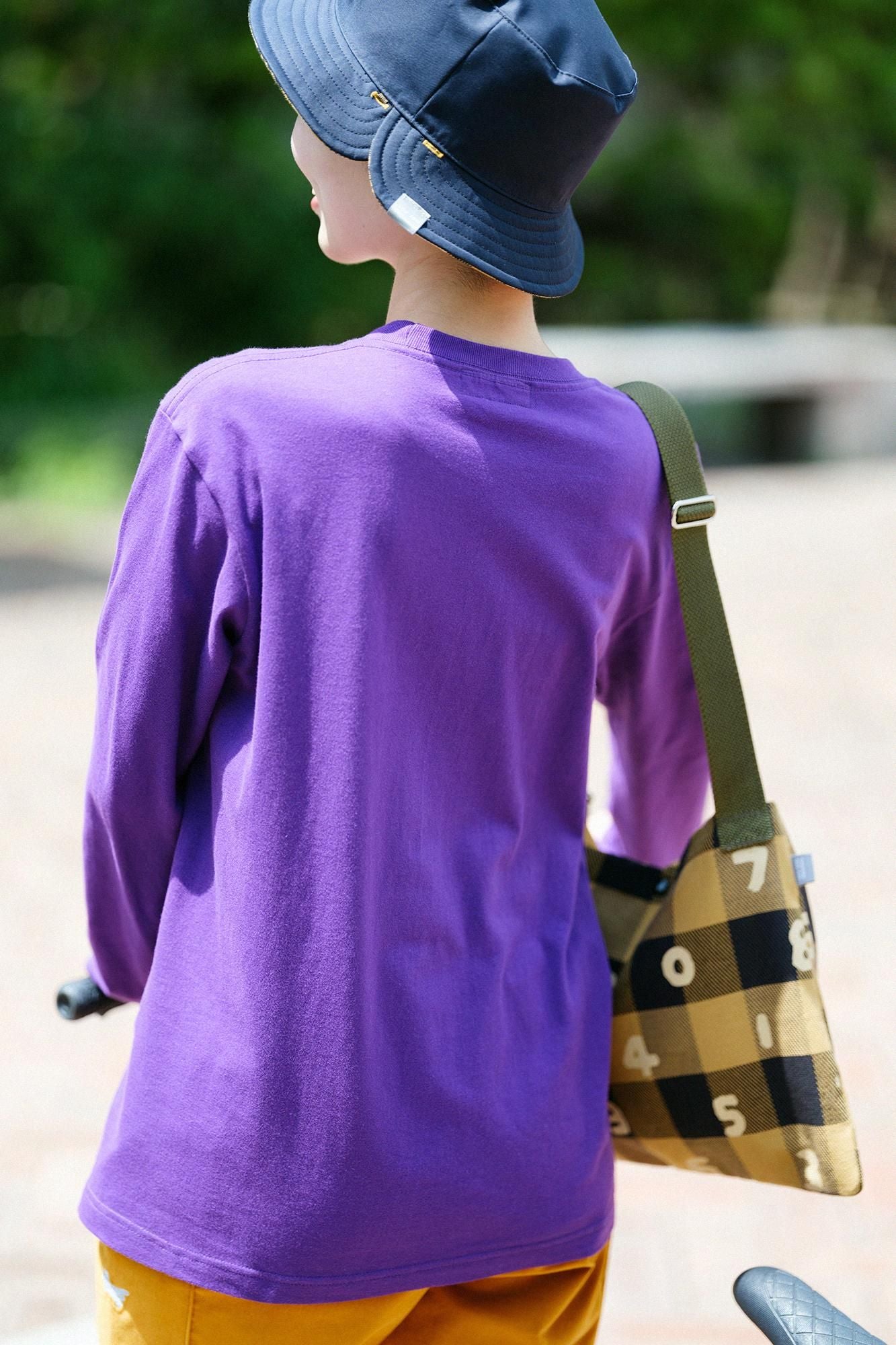 Langarm-T-Shirt mit Taschen [5,6]/Lila×SO-SU-UKon