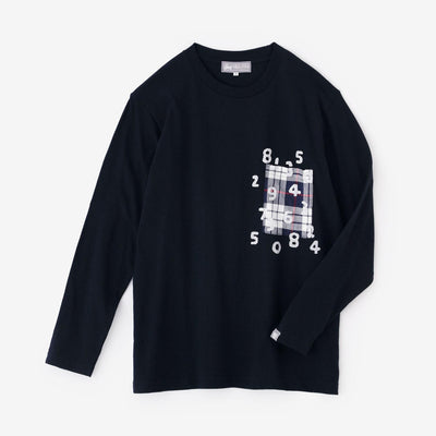 長袖 ポケットTシャツ[5.6]／ネイビー×SO-SU-U昆（こん）