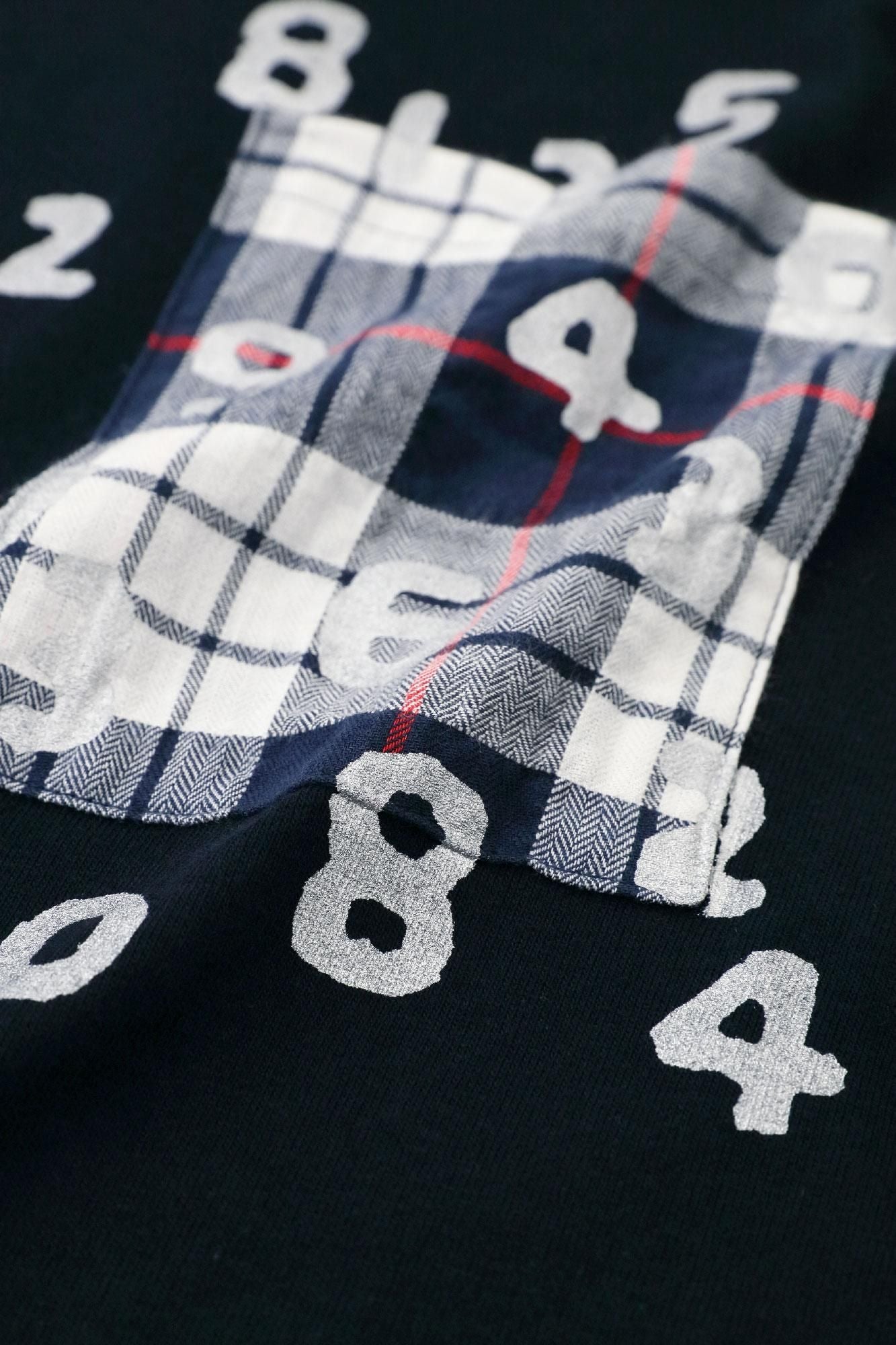 長袖 ポケットTシャツ[5.6]／ネイビー×SO-SU-U昆（こん）