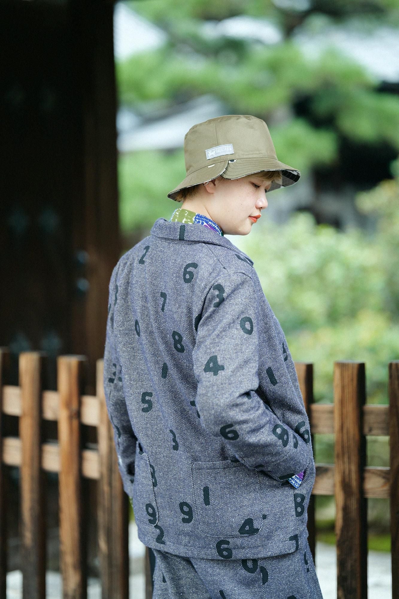 棉斜紋織有領ZIP UP外套／SO-SU-U十數 混藍色