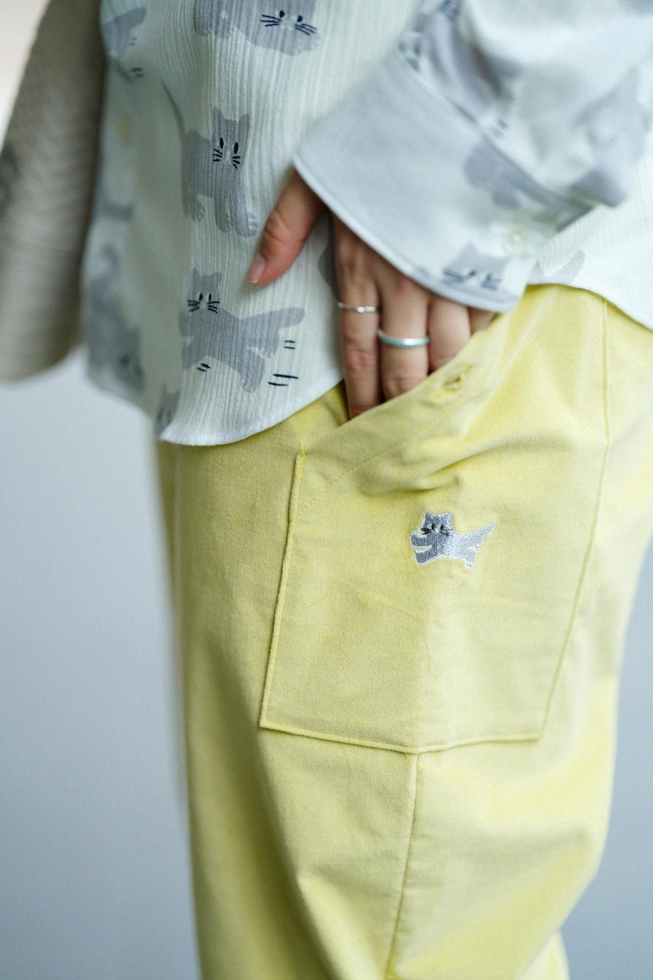 ストレッチコーデュロイ BIKE すててこ／レモンイエロー