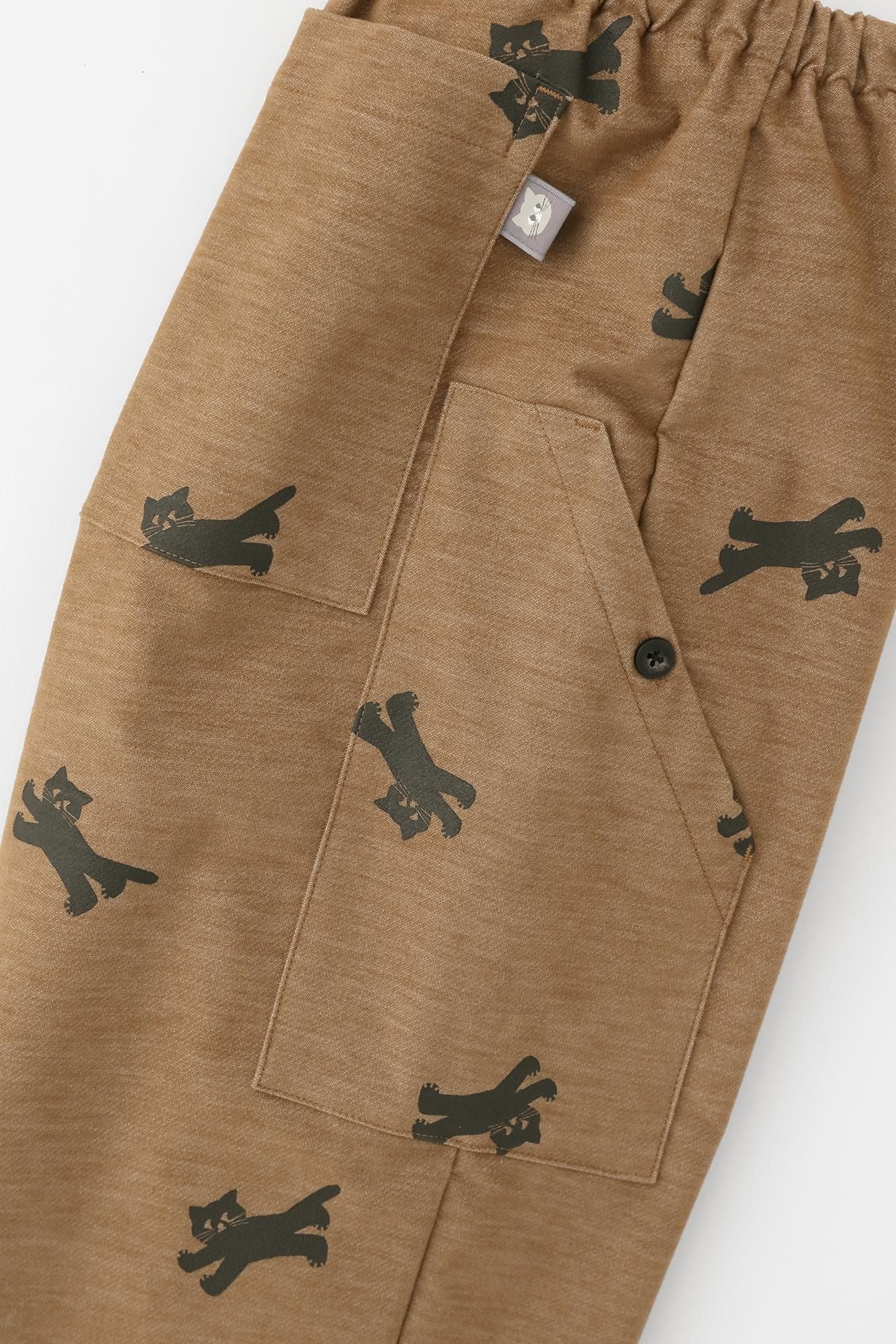 스트레치벨벳 BIKE 스테테코/황토색을 달리는 고양이