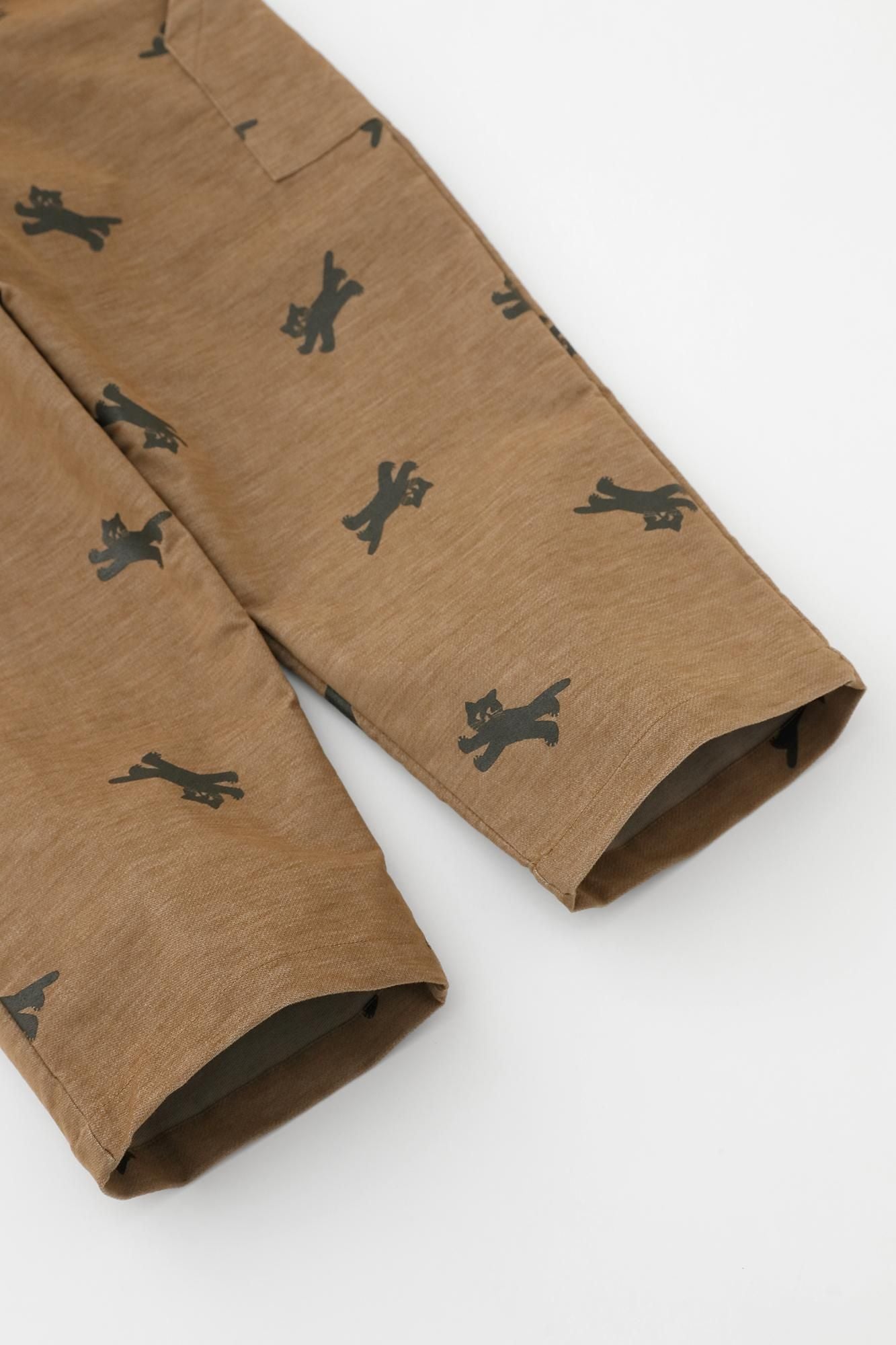 스트레치벨벳 BIKE 스테테코/황토색을 달리는 고양이