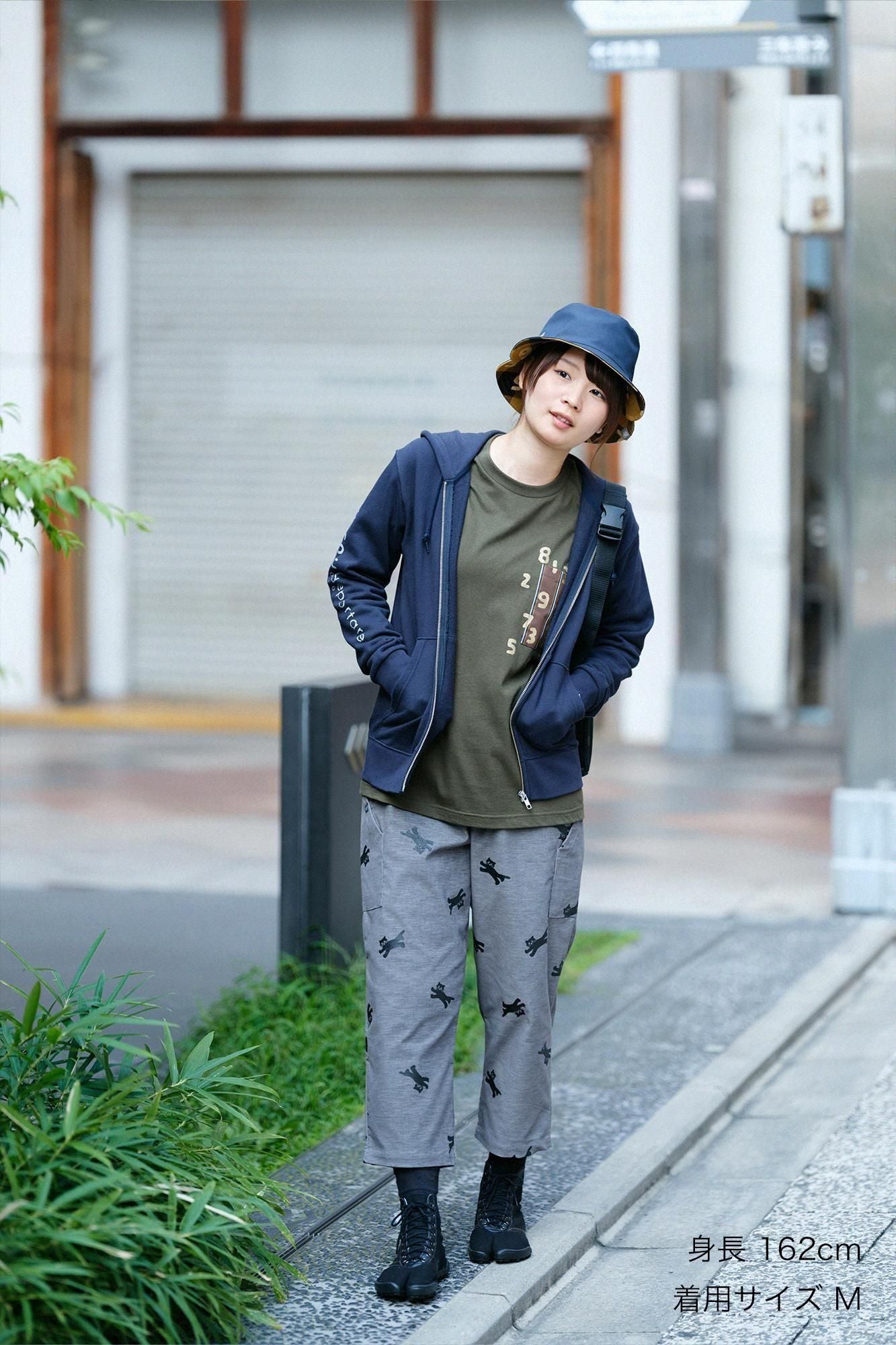 【net限定】ストレッチビロード BIKE すててこ／ねこ かけっこ グレー