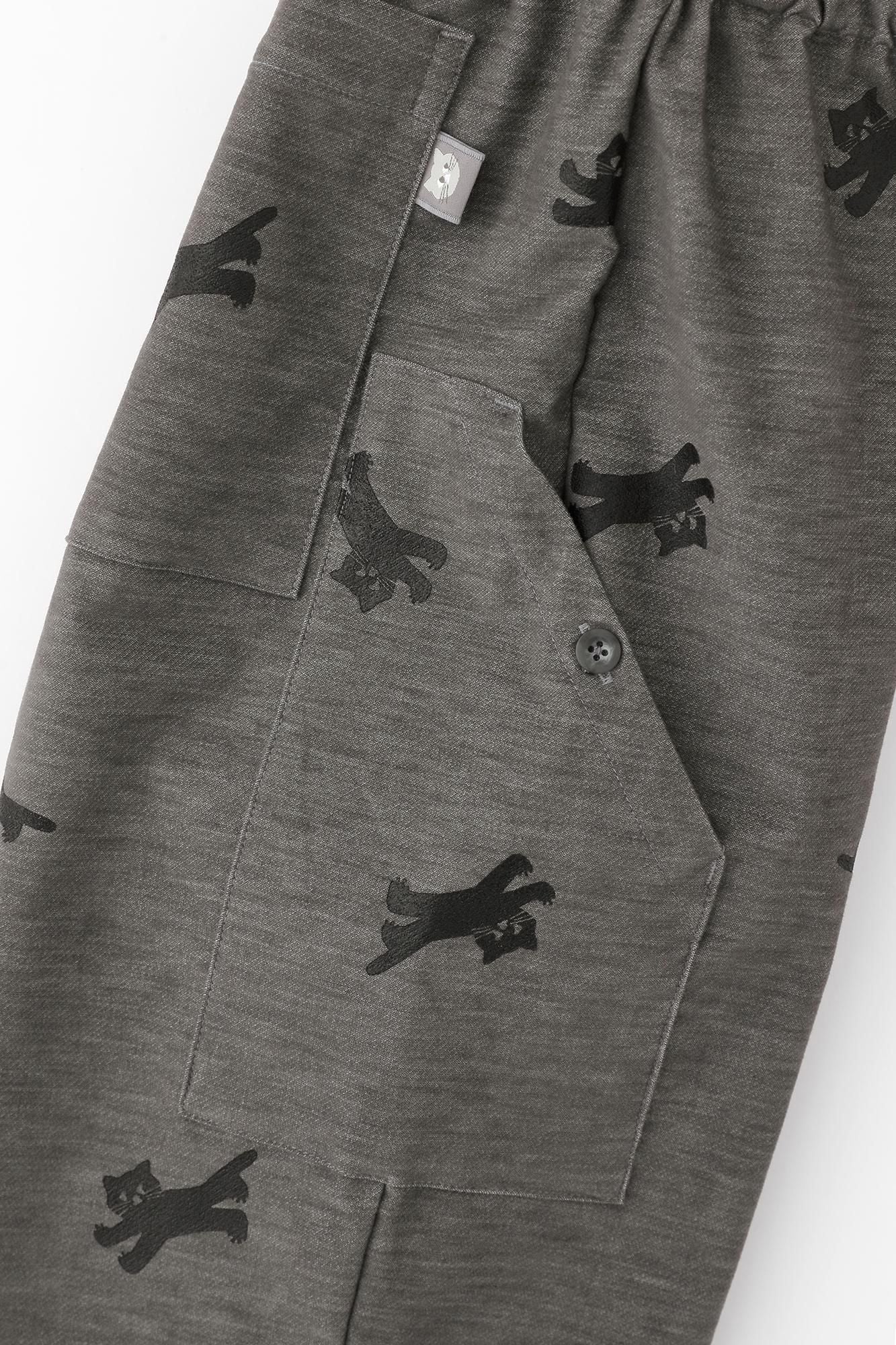 【net限定】ストレッチビロード BIKE すててこ／ねこ かけっこ グレー