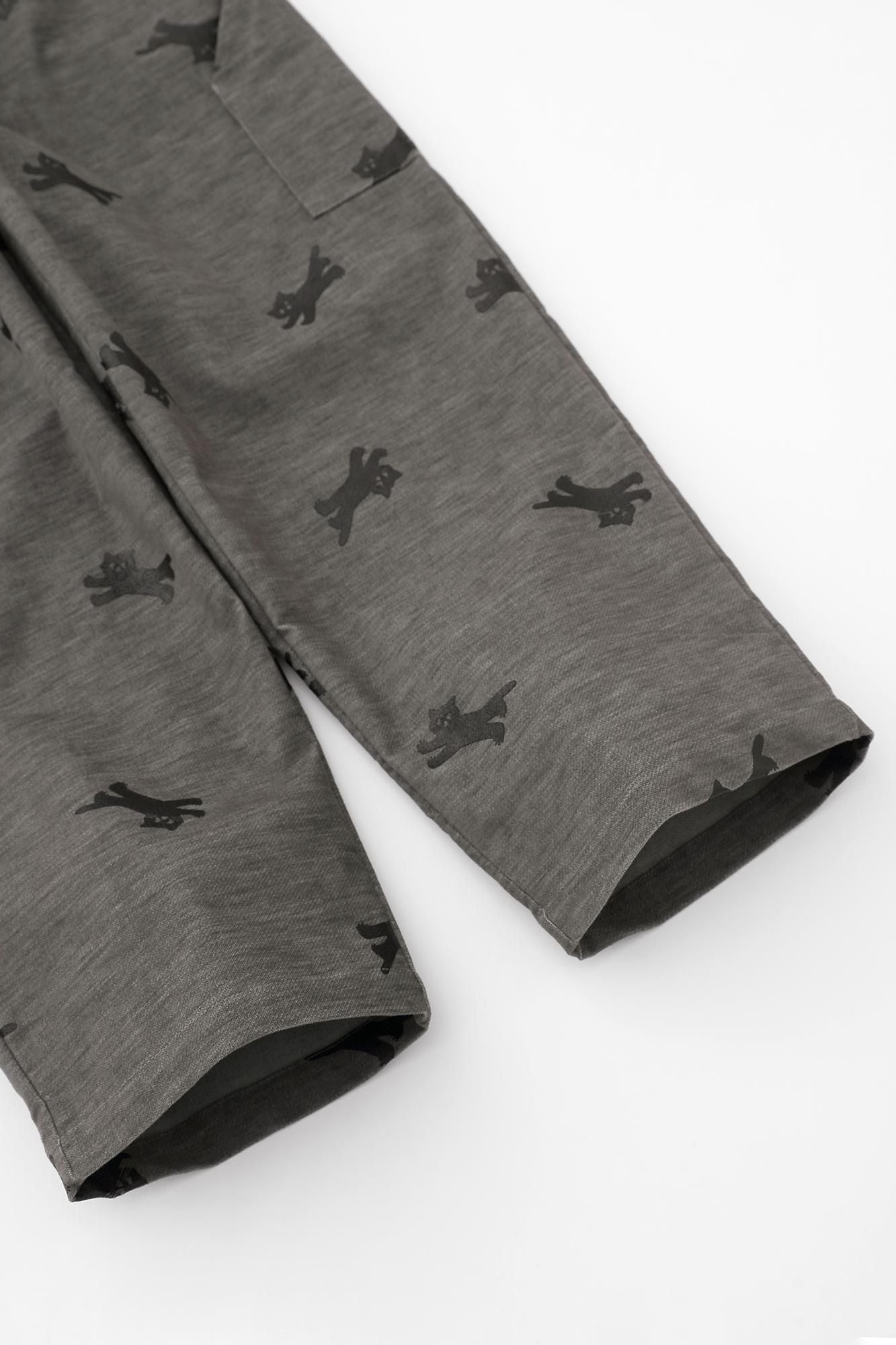 【net限定】ストレッチビロード BIKE すててこ／ねこ かけっこ グレー