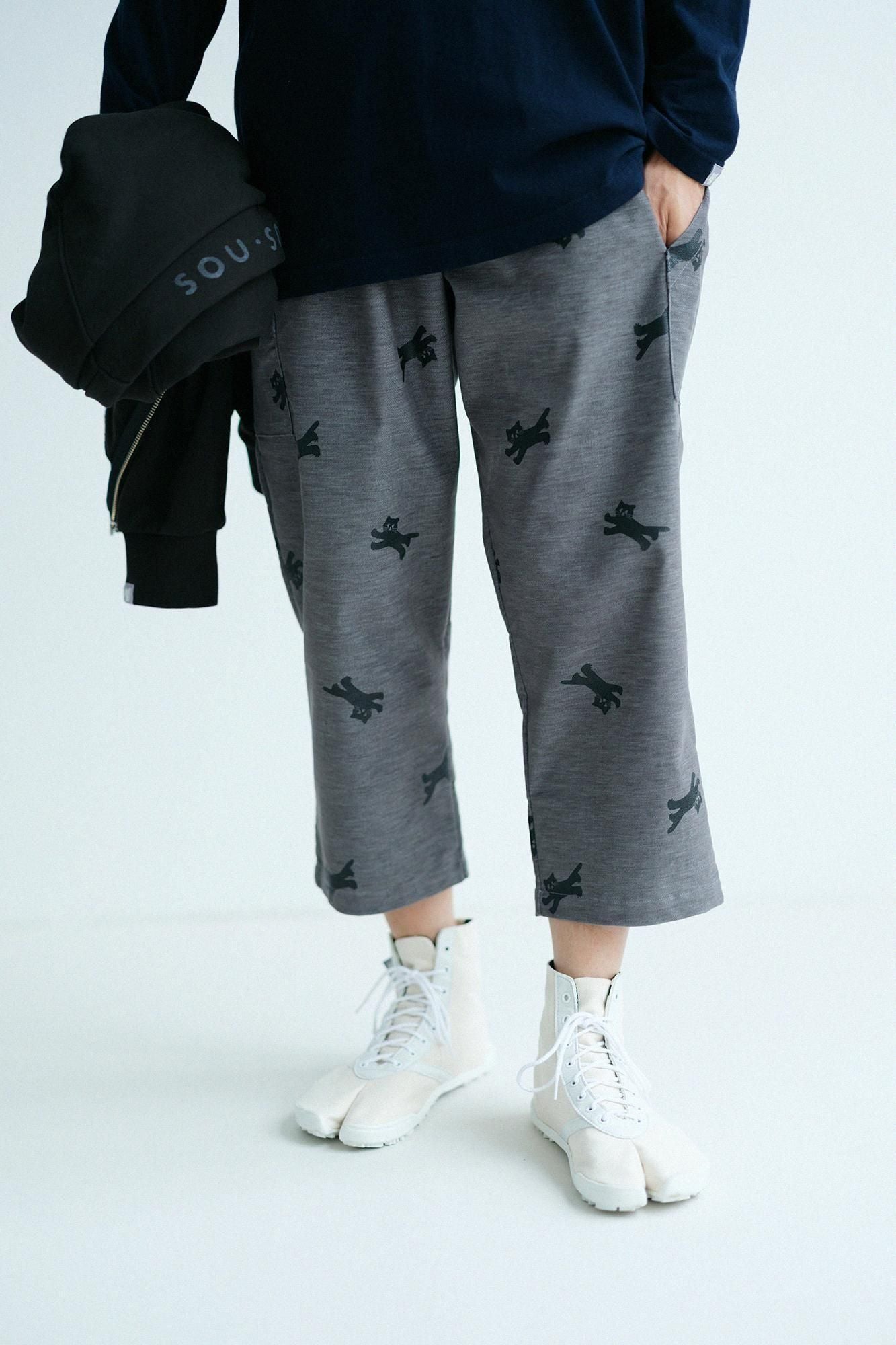 【net限定】ストレッチビロード BIKE すててこ／ねこ かけっこ グレー