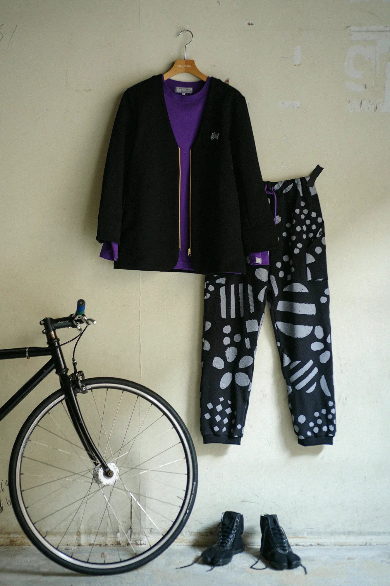 フクレジャカール BIKEパンツ／うらら陽（よう） ブラック