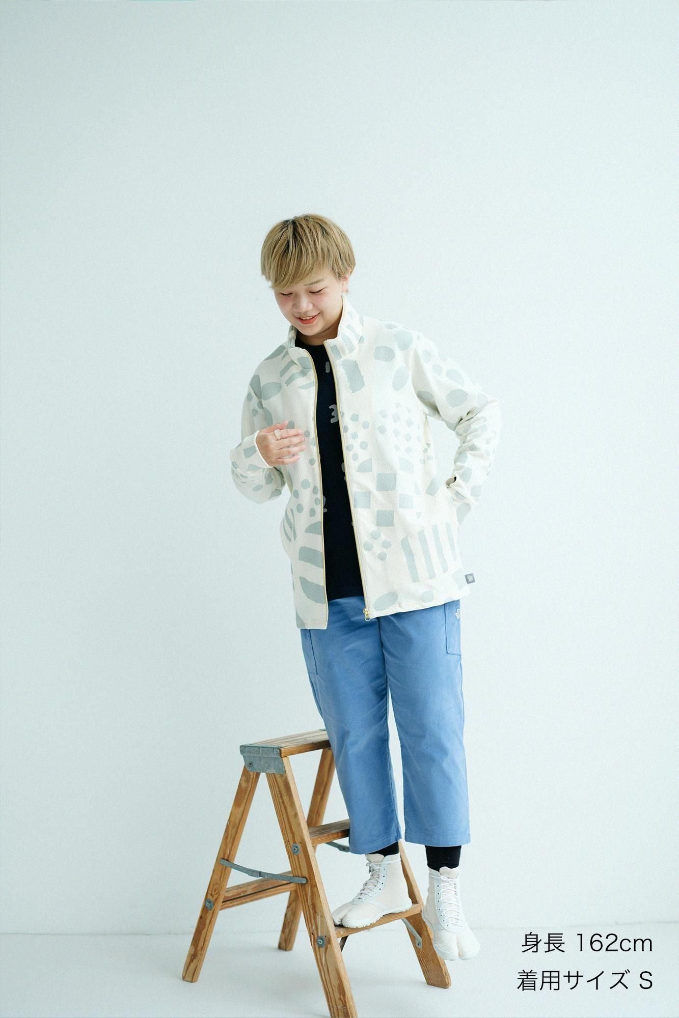 Puckered Jacquard H.W.S ZIP UP Blouson / Spring Buds Sunny Ivory