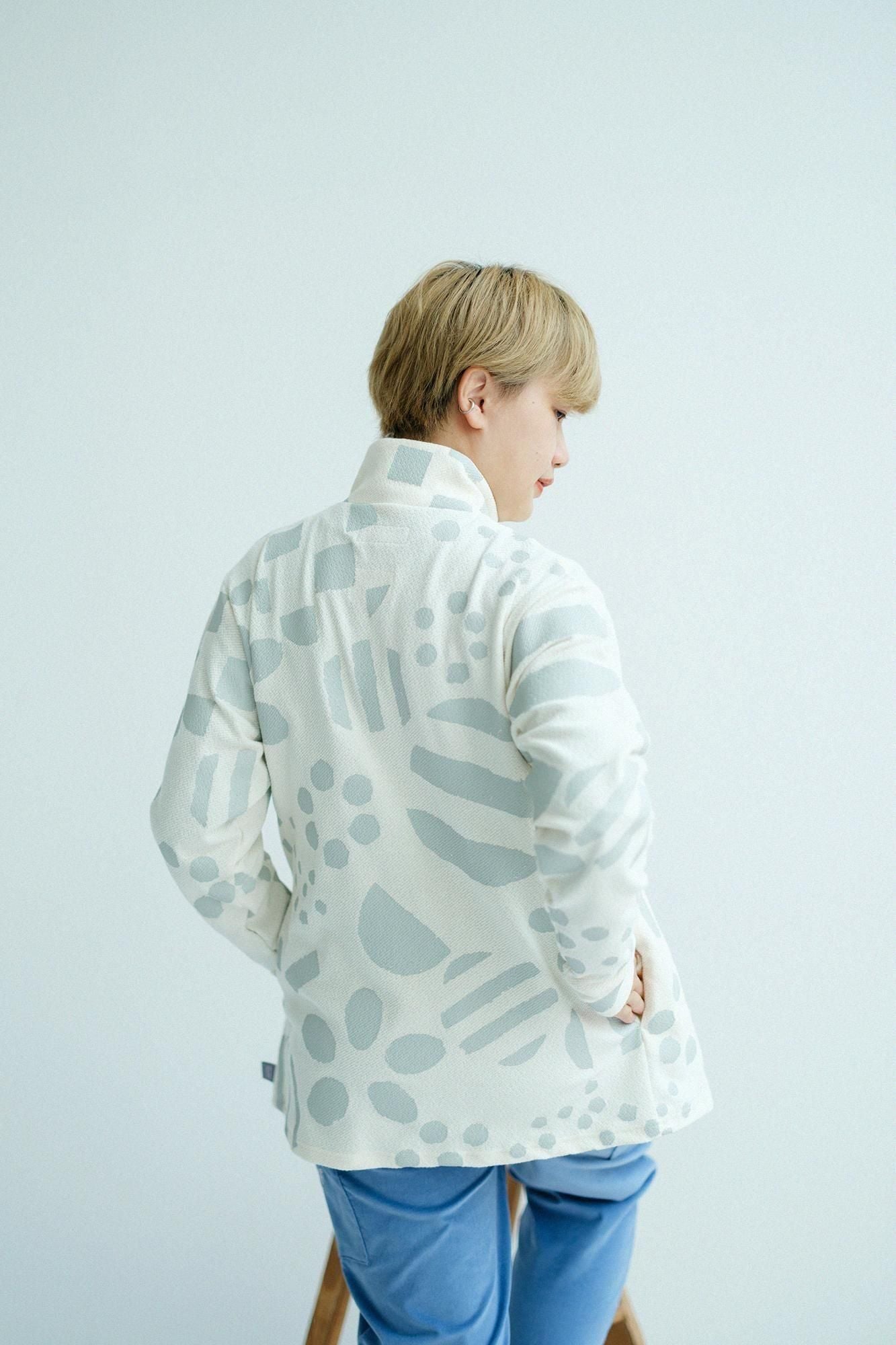 Puckered Jacquard H.W.S ZIP UP Blouson / Spring Buds Sunny Ivory