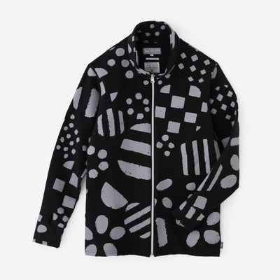 Puckered Jacquard H.W.S ZIP UP Blouson / Spring Buds Sunny Black