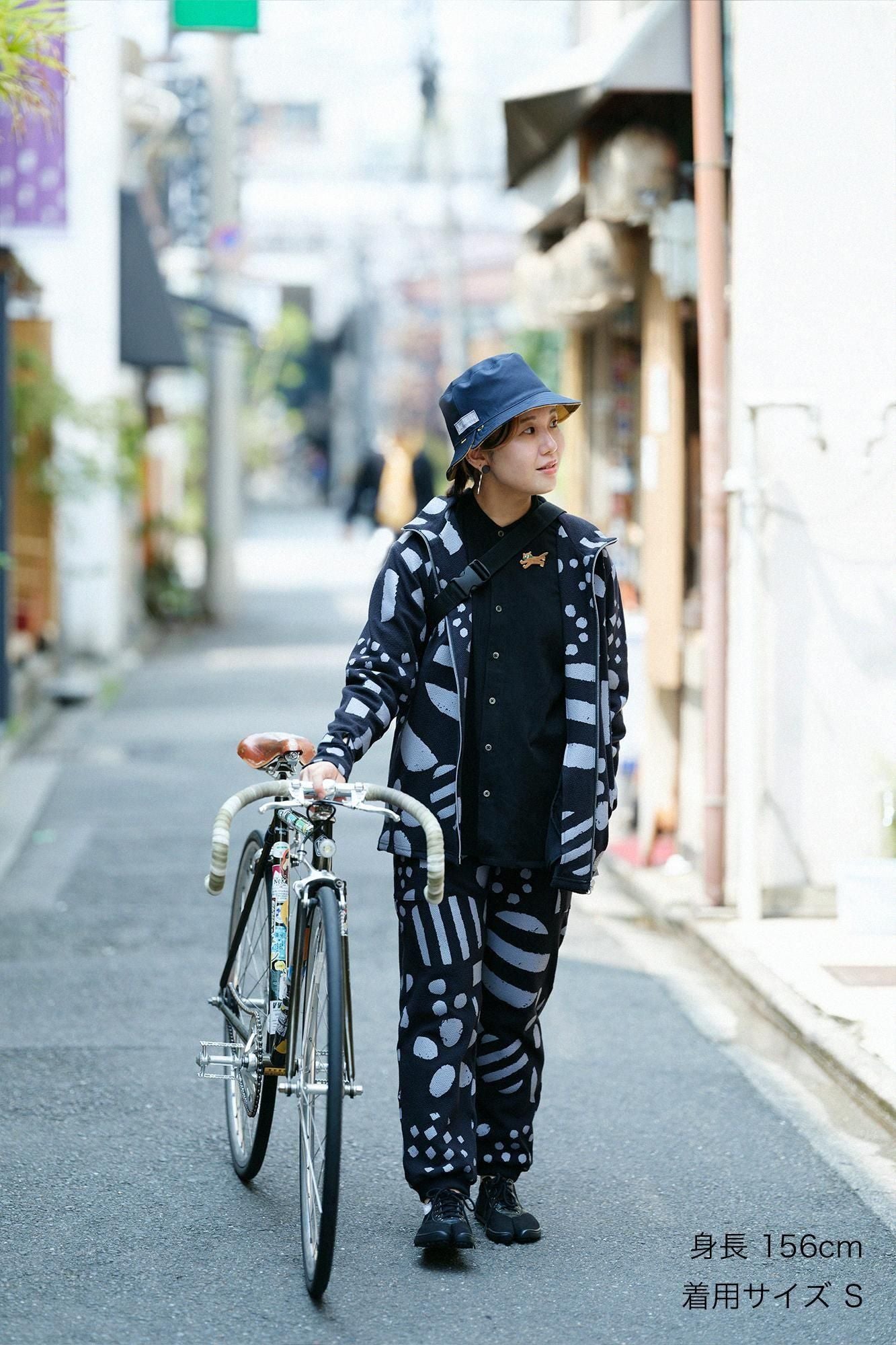 Puckered Jacquard H.W.S ZIP UP Blouson / Spring Buds Sunny Black