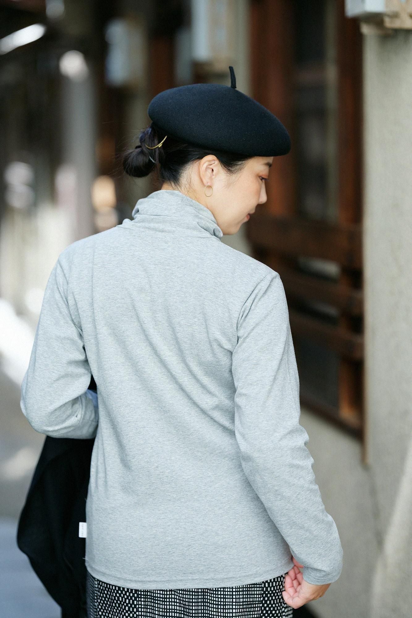 ベア天竺 衿巻ジバン／杢灰（もくはい）