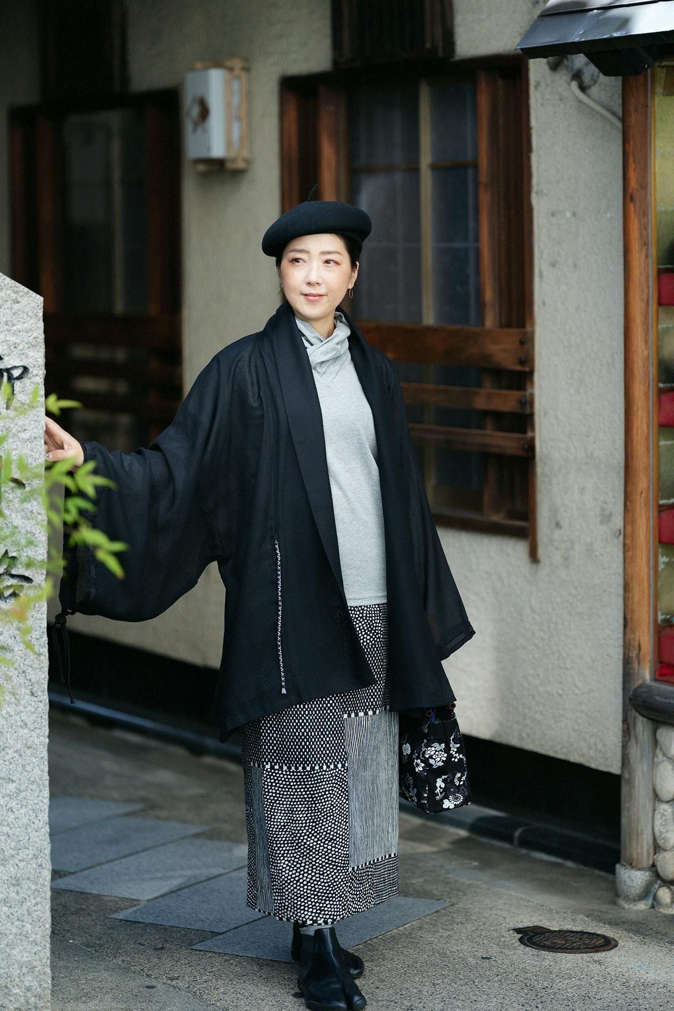 ベア天竺 衿巻ジバン／杢灰（もくはい）