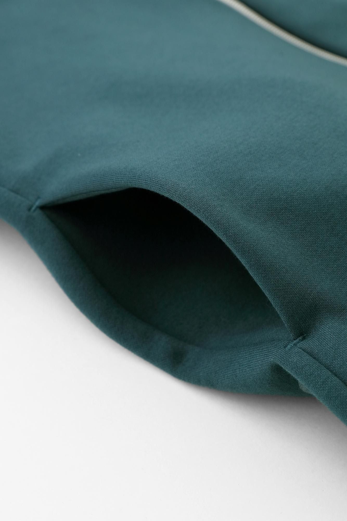 Cardboard Knit Collarless V-neck BIKE Jacket / Bottle Green