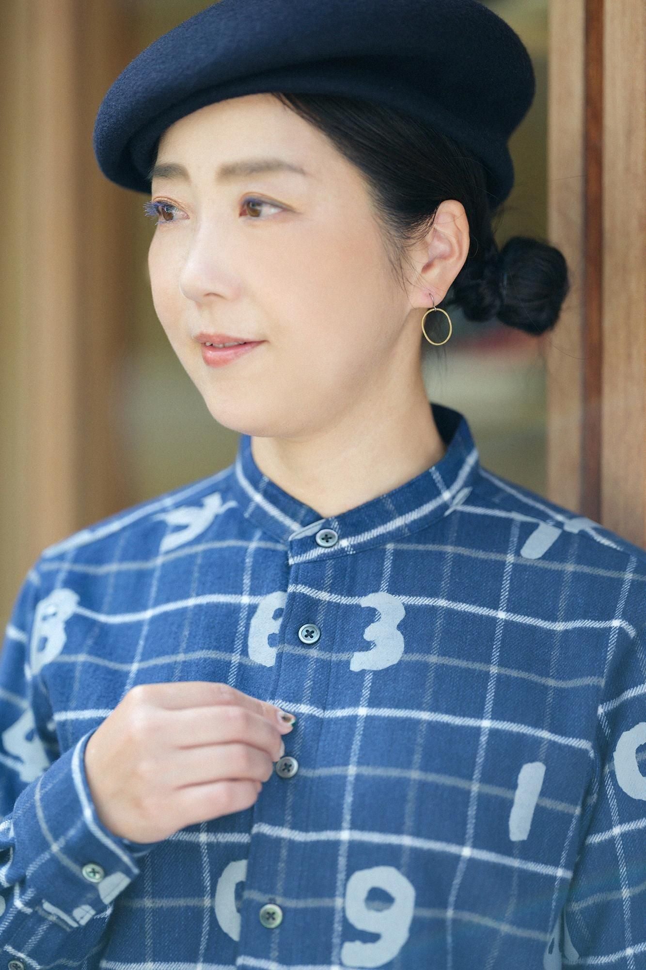 Flannel Check Stand CollarShirt SP/SO-SU-U NedeBee