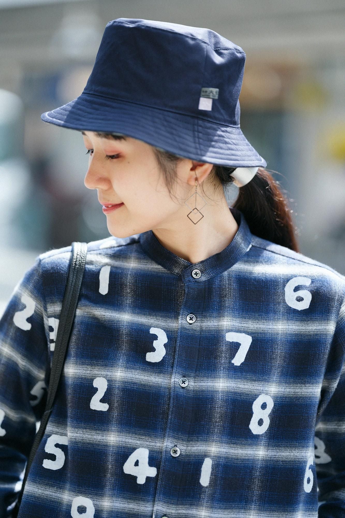 法蘭絨格子 立領襯衫 SP/SO-SU-U十數 深藍