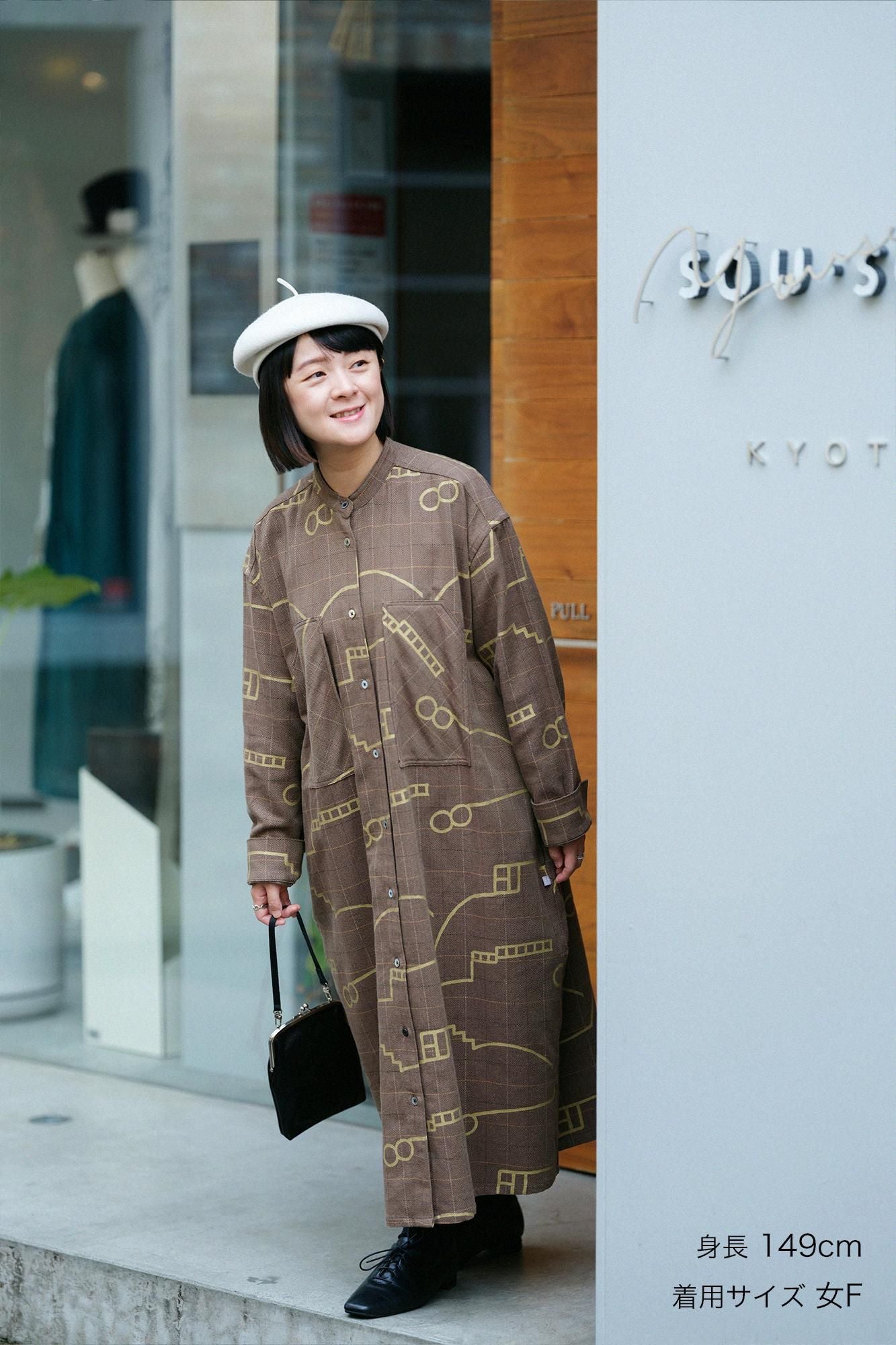 헤링본 체크 W.P.그란 셔츠 원피스／챠리