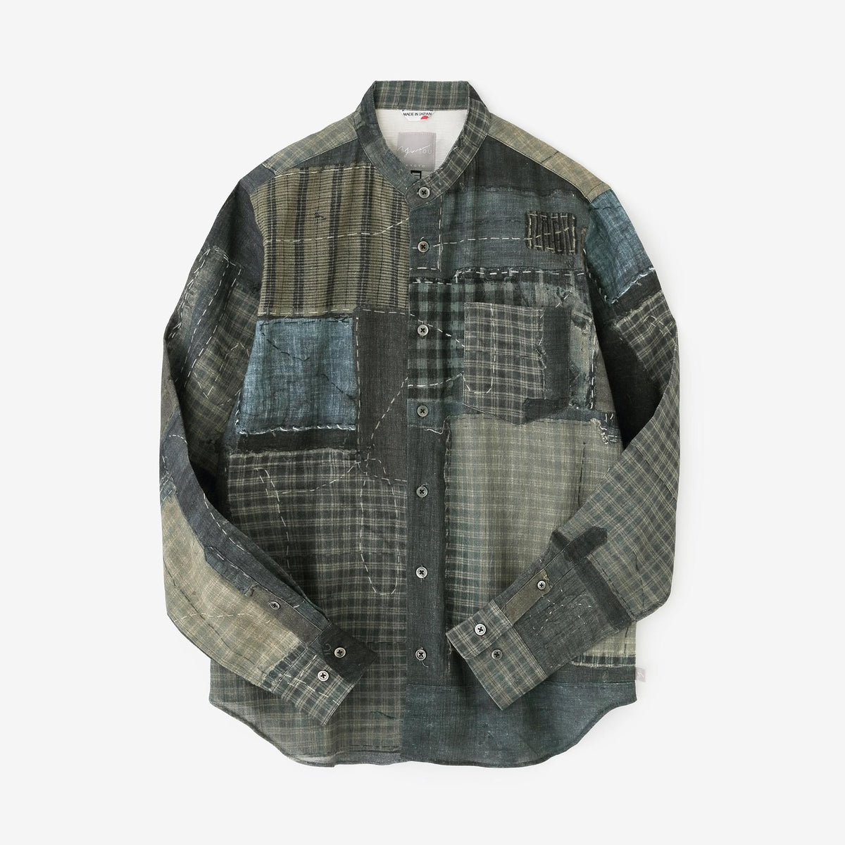 c*e様 未使用品【SOU・SOU】高島縮 20/20 シャツ BORO IJ 高島縮 20/20 スタンドカラーシャツ／BORO IJ