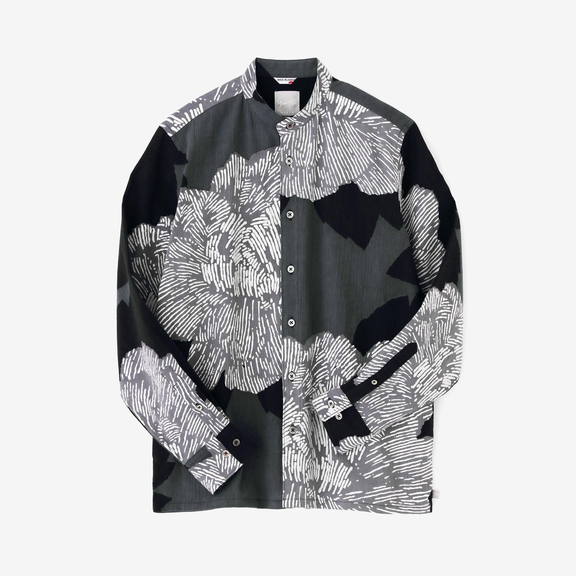 高島縮 20/20 スタンドカラーシャツSP 2.0／芍薬（しゃくやく）