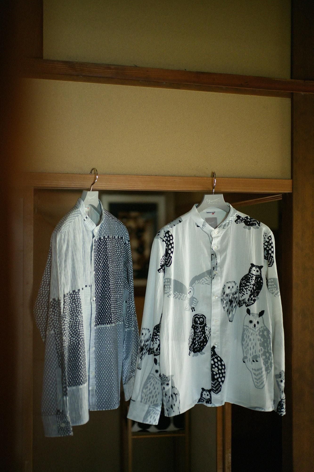 Chizimi Cotton 20/20 Stand CollarShirt SP 2.0/Lines and Dots