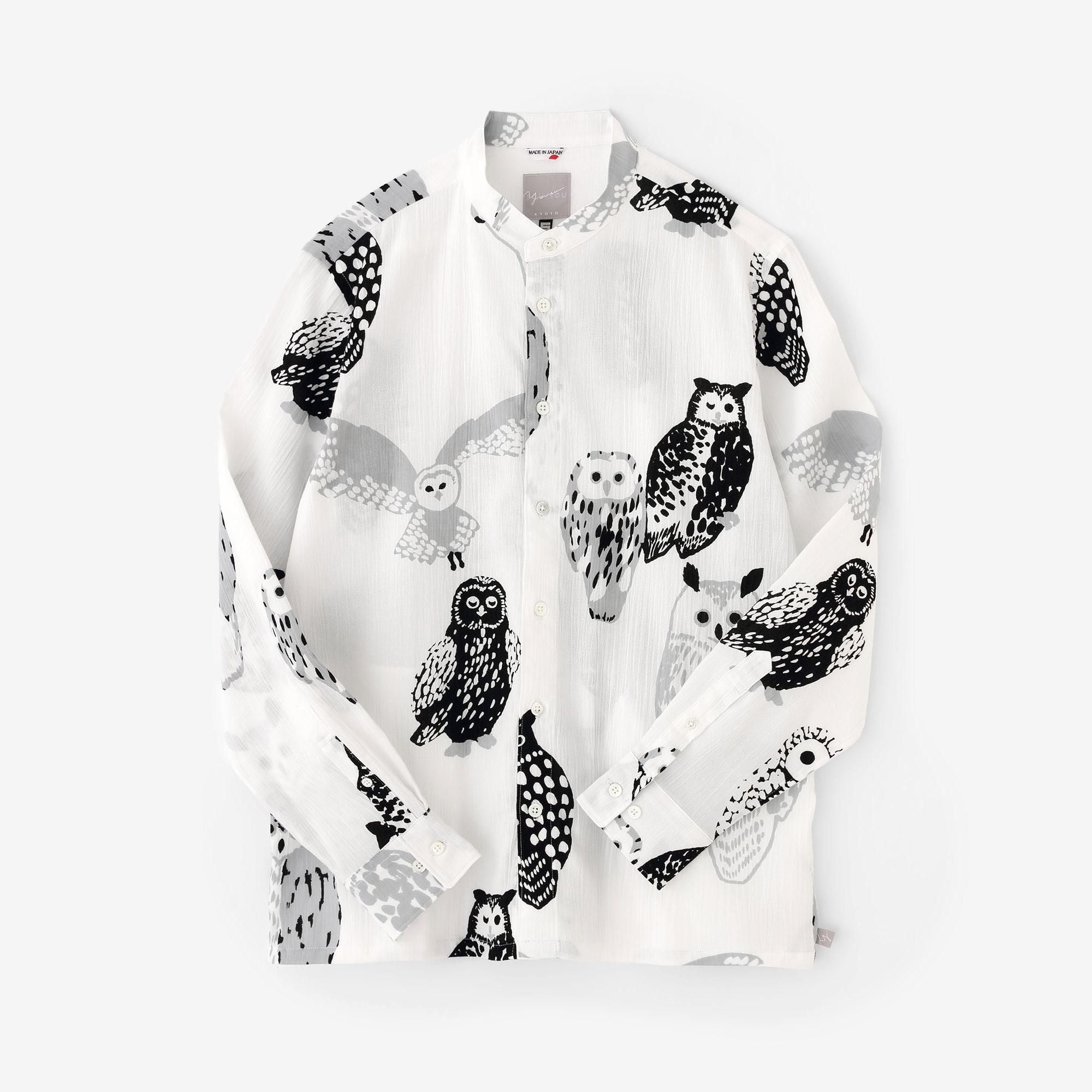 高島縮 20/20 スタンドカラーシャツSP 2.0／ふくろう