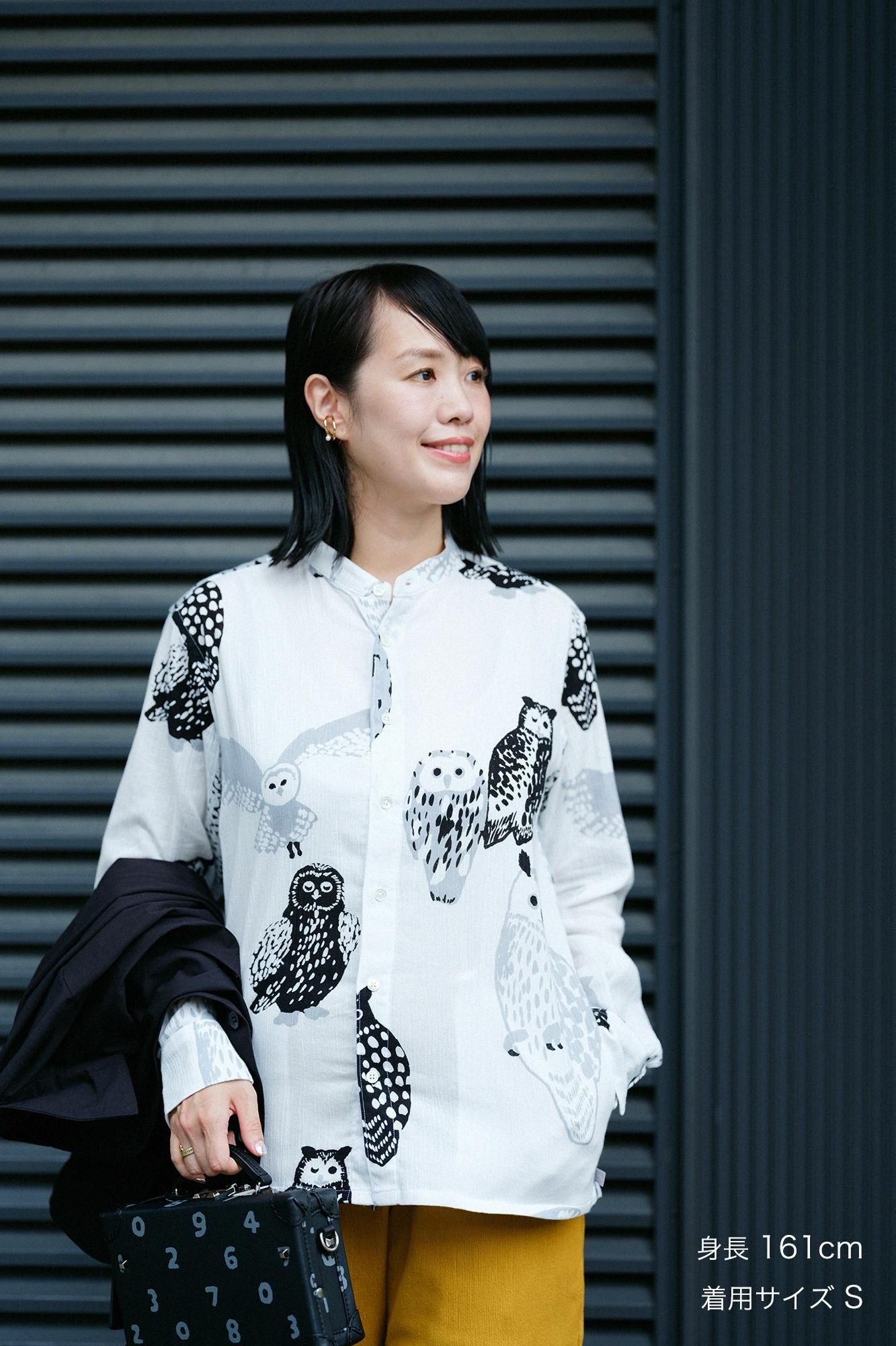 高島縮 20/20 スタンドカラーシャツSP 2.0／ふくろう