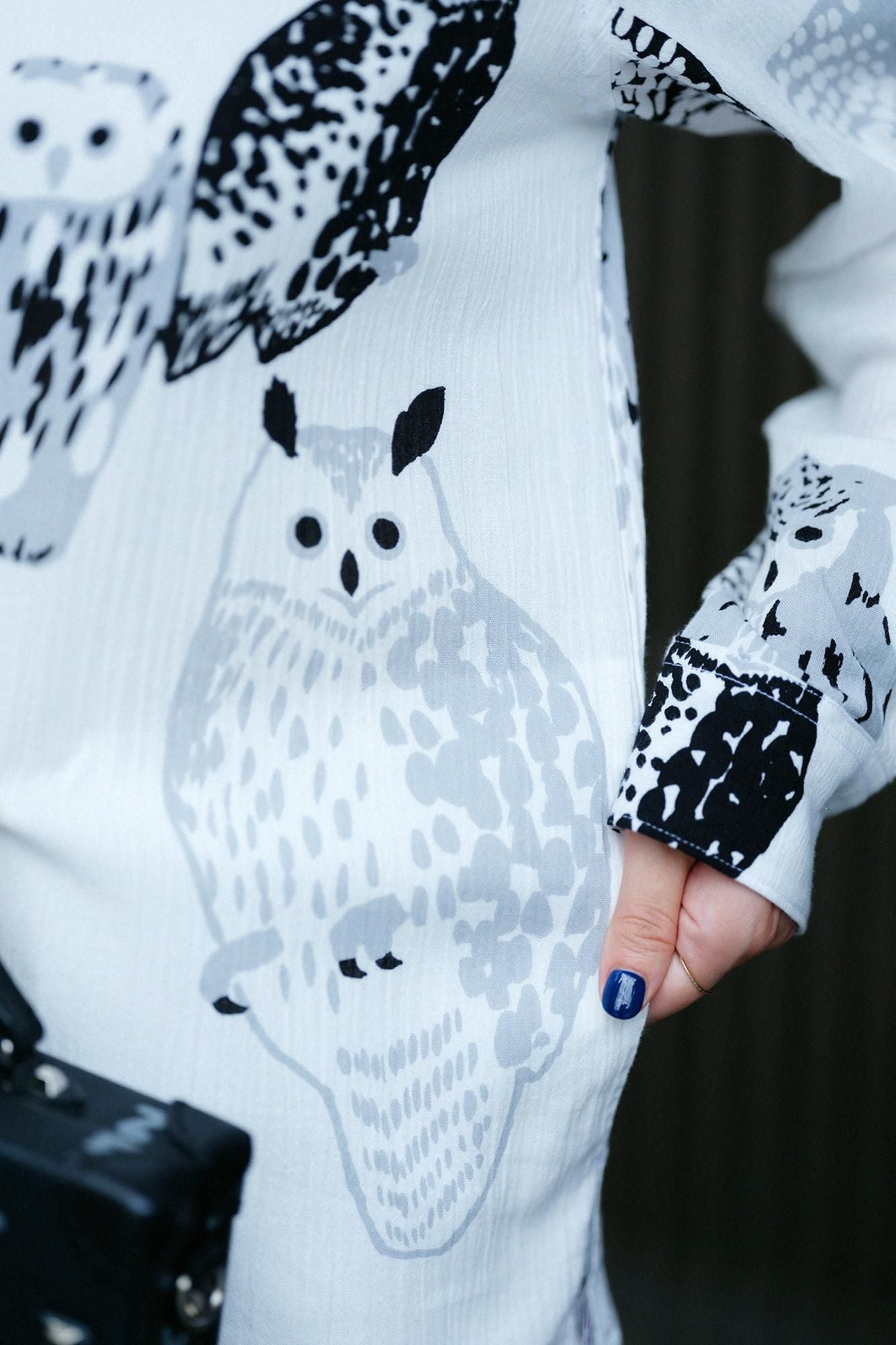 高島縮 20/20 スタンドカラーシャツSP 2.0／ふくろう