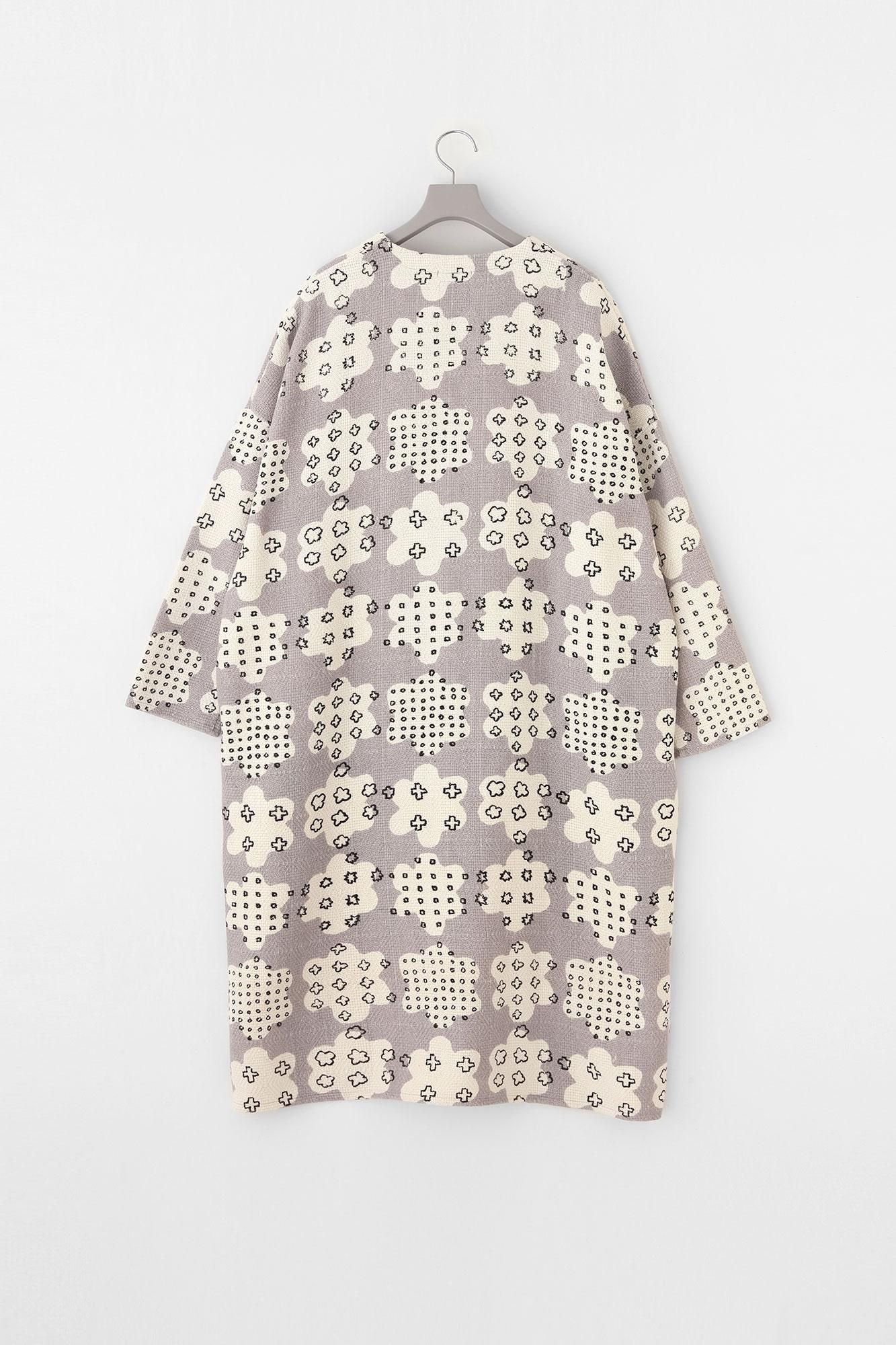 棉麻紡 菱紋樣（菱纹用） 輕型外套／花霰