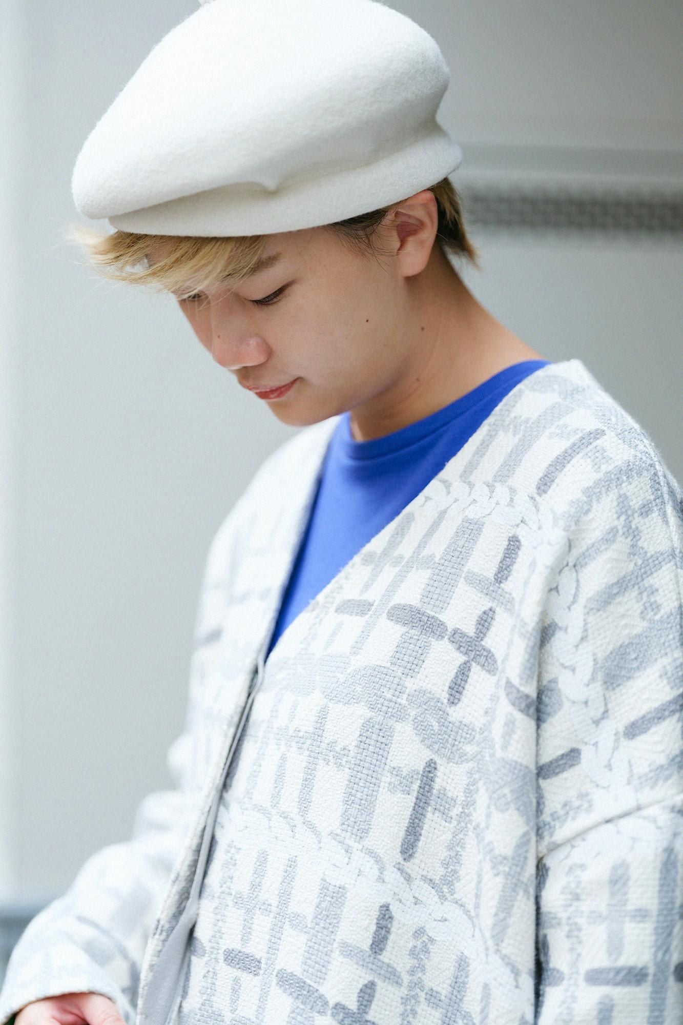 Leichter Mantel aus Baumwollleinen mit Rautenmuster/Komai