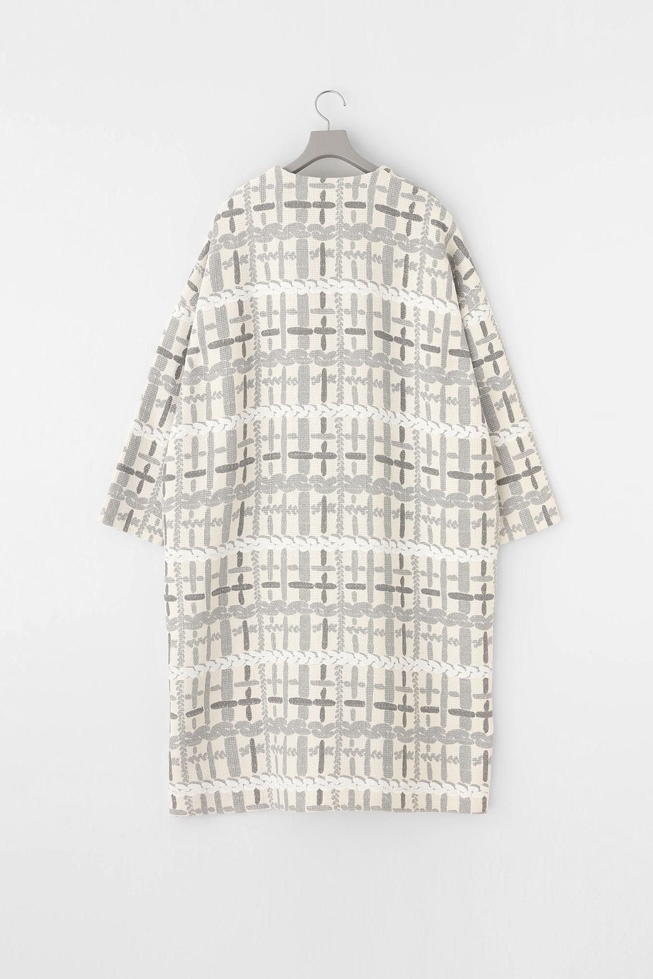 Leichter Mantel aus Baumwollleinen mit Rautenmuster/Komai