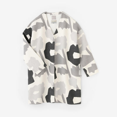 Leichter Tunikamantel aus Baumwollleinen mit Rautenmuster/Emi