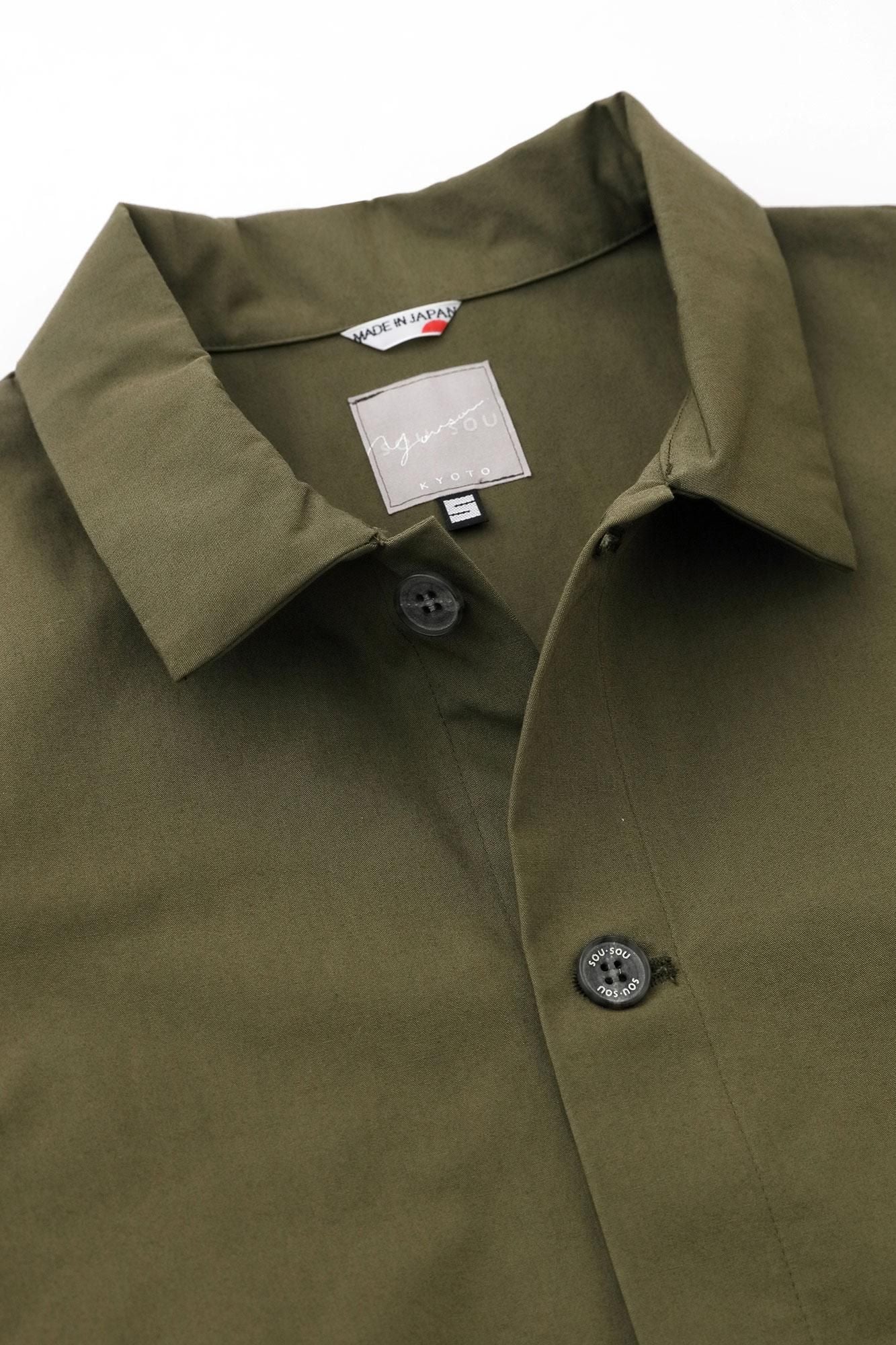 발수 웨더 클로스 칼라자켓/카키색 옷감