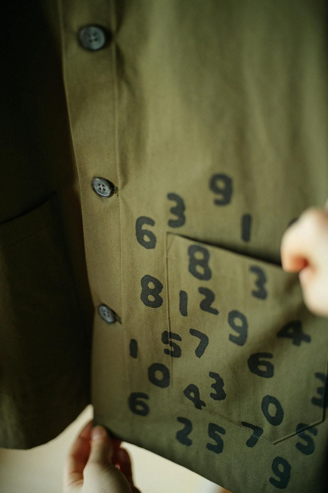 발수 웨더 클로스 칼라자켓/카키색 옷감