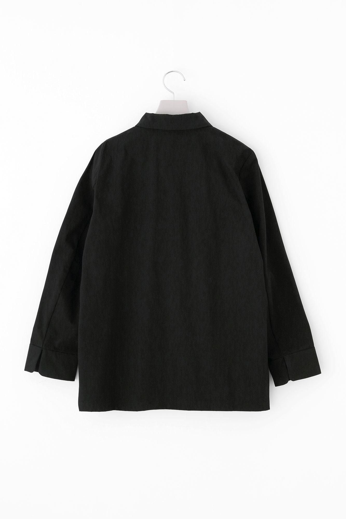 有领防水防雨布夹克/黑色