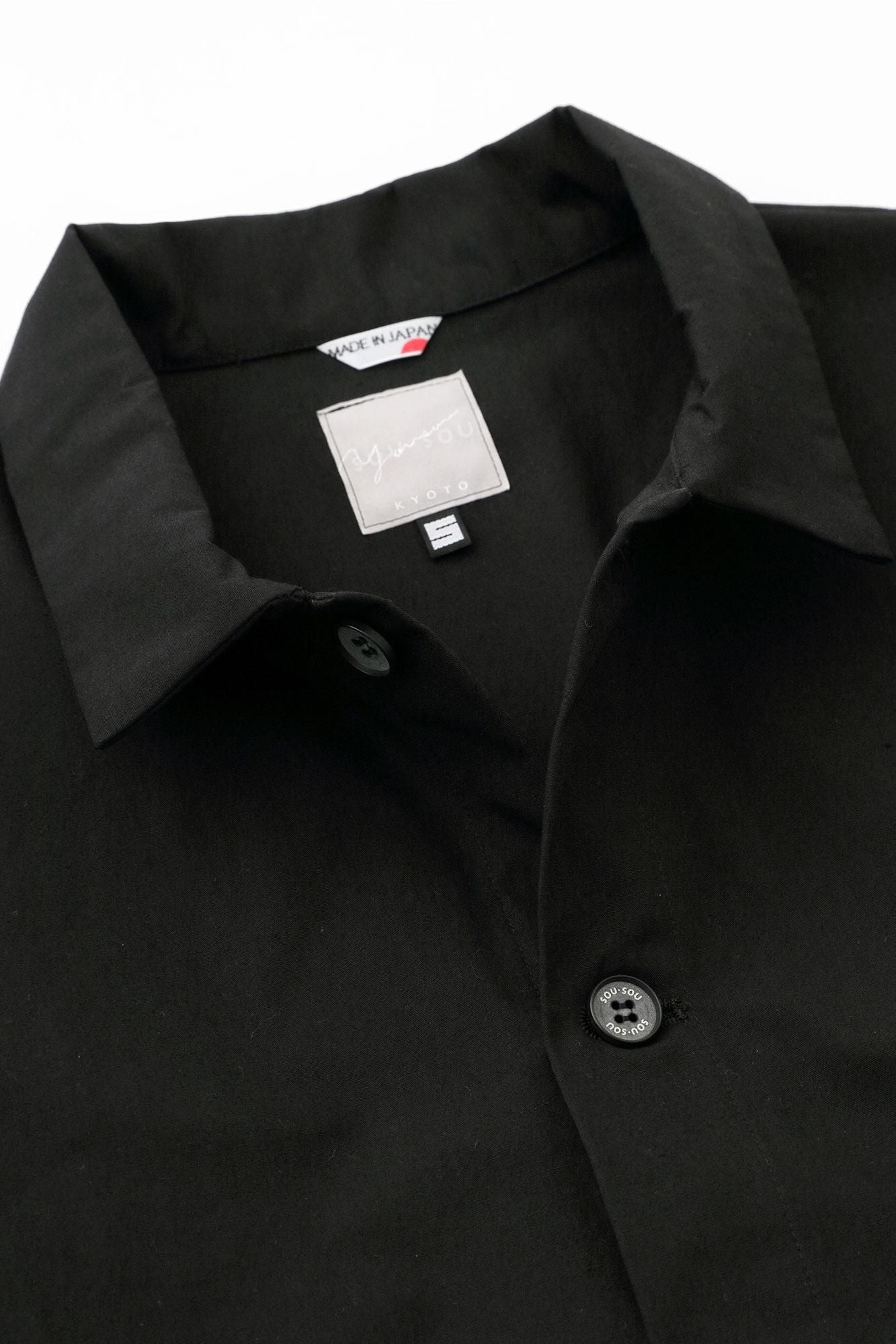 有领防水防雨布夹克/黑色