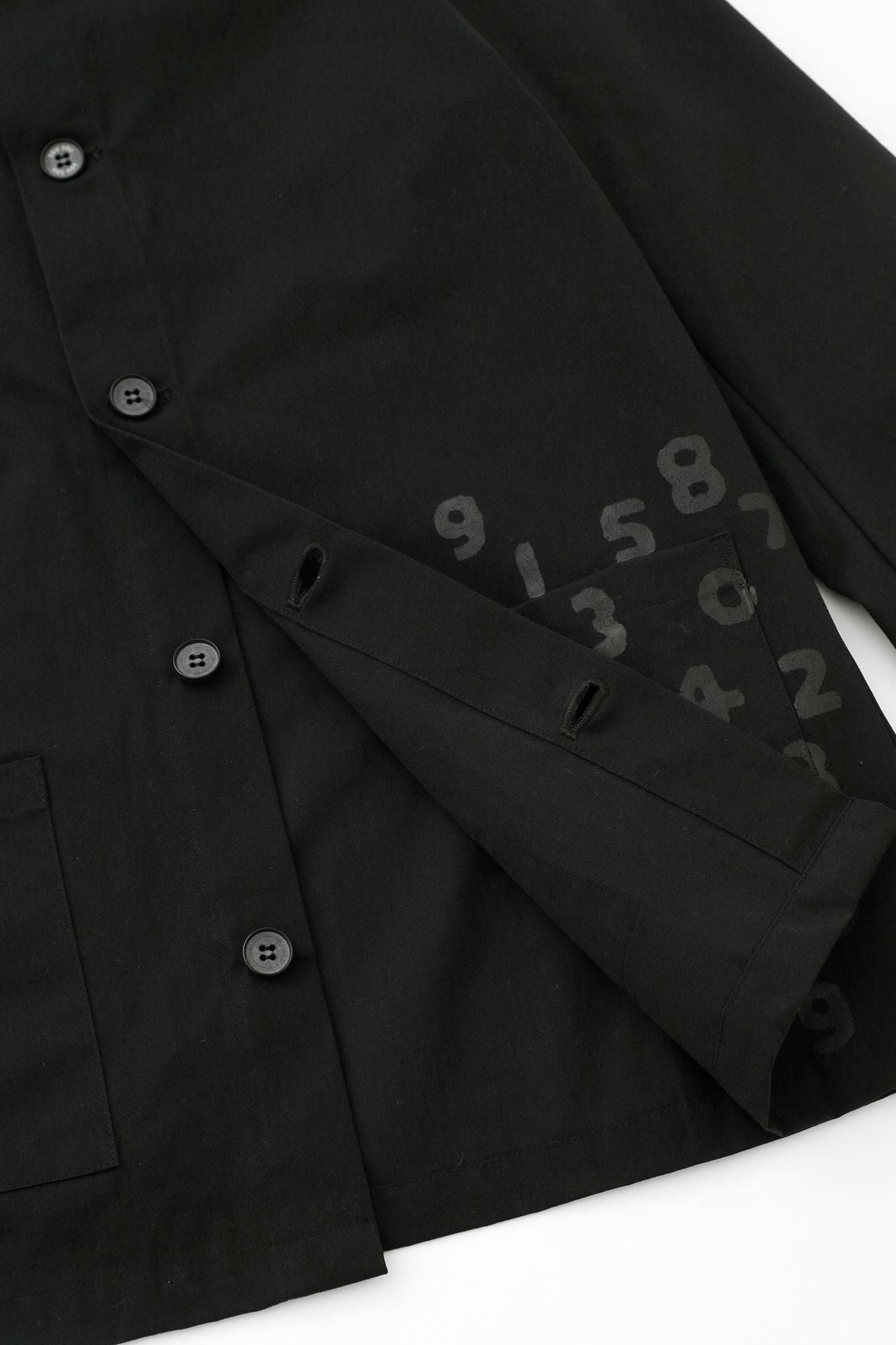 有领防水防雨布夹克/黑色