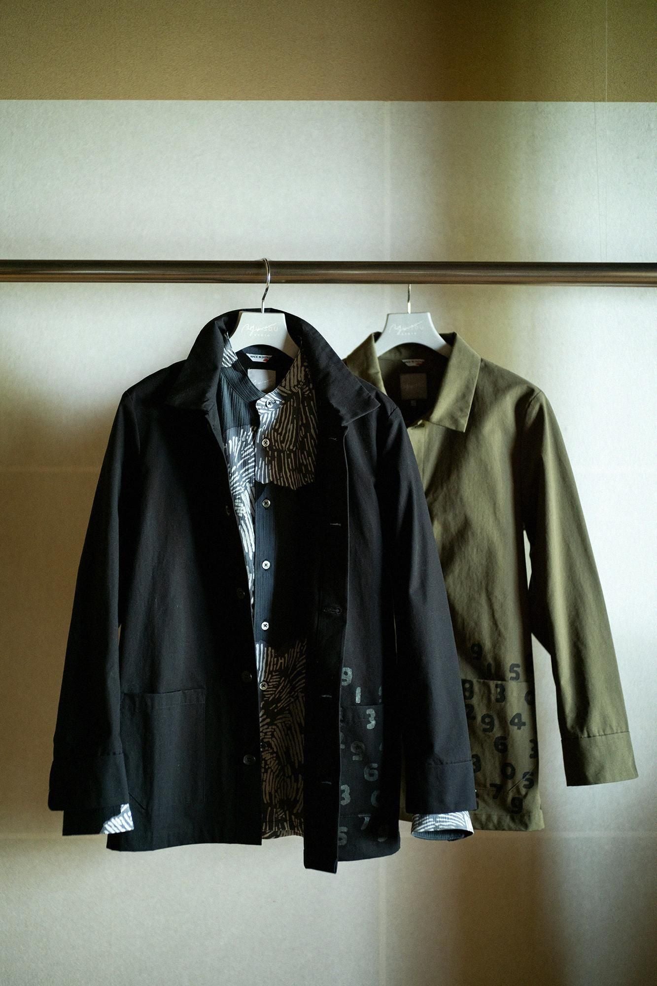 有领防水防雨布夹克/黑色