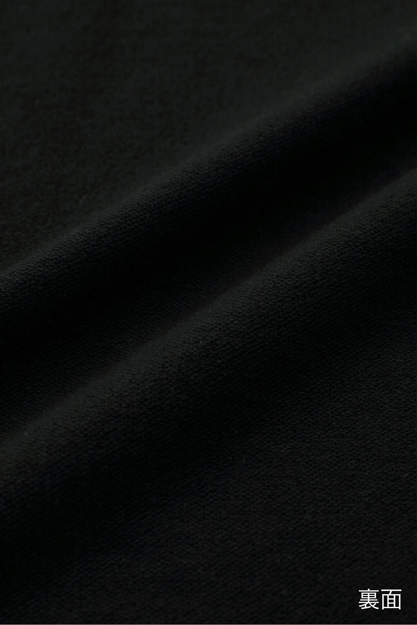 40双 ミニ裏毛 バイカラー長袖Tシャツ／ブラック