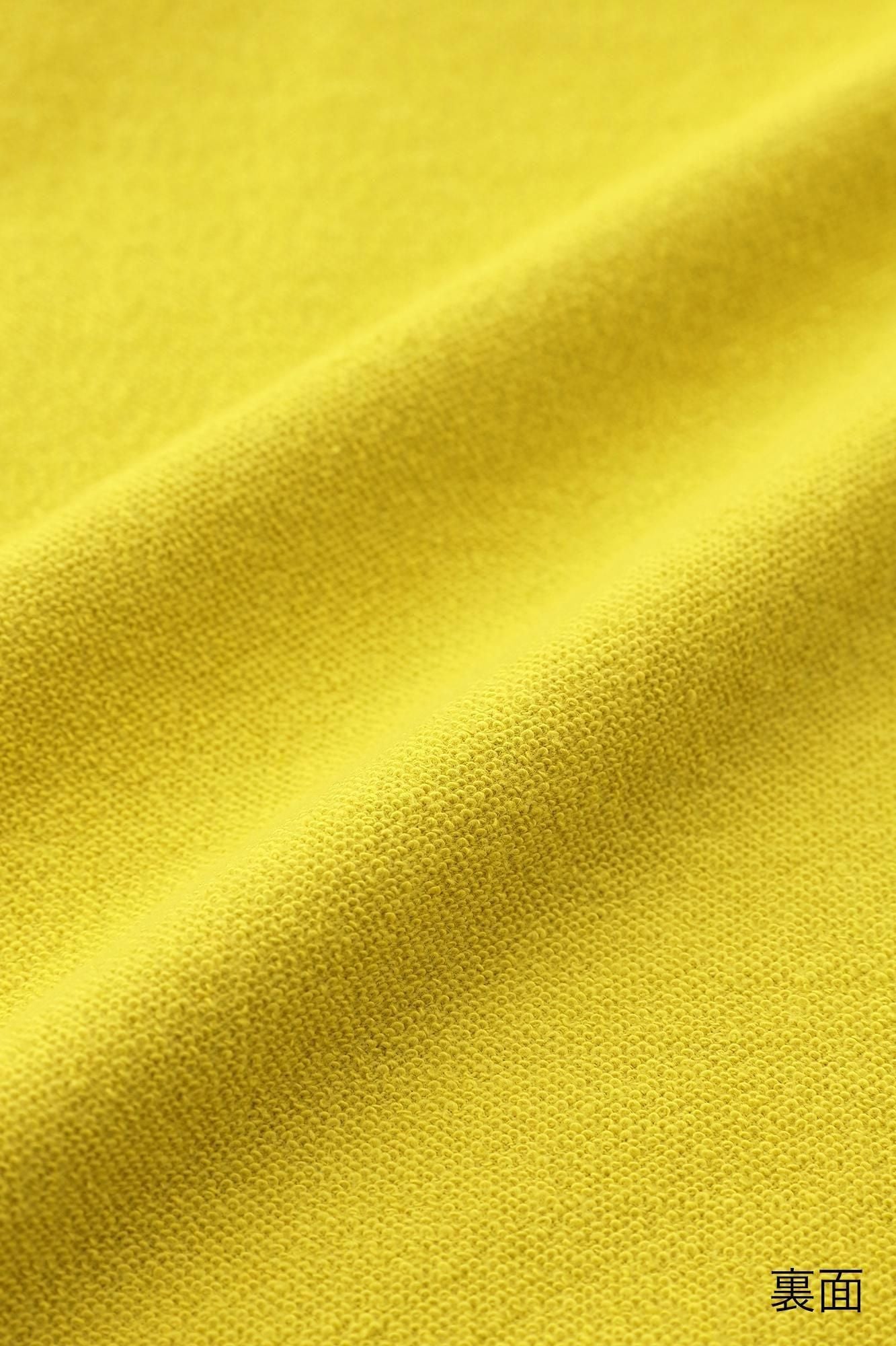 40双 ミニ裏毛 バイカラー長袖Tシャツ／イエロー