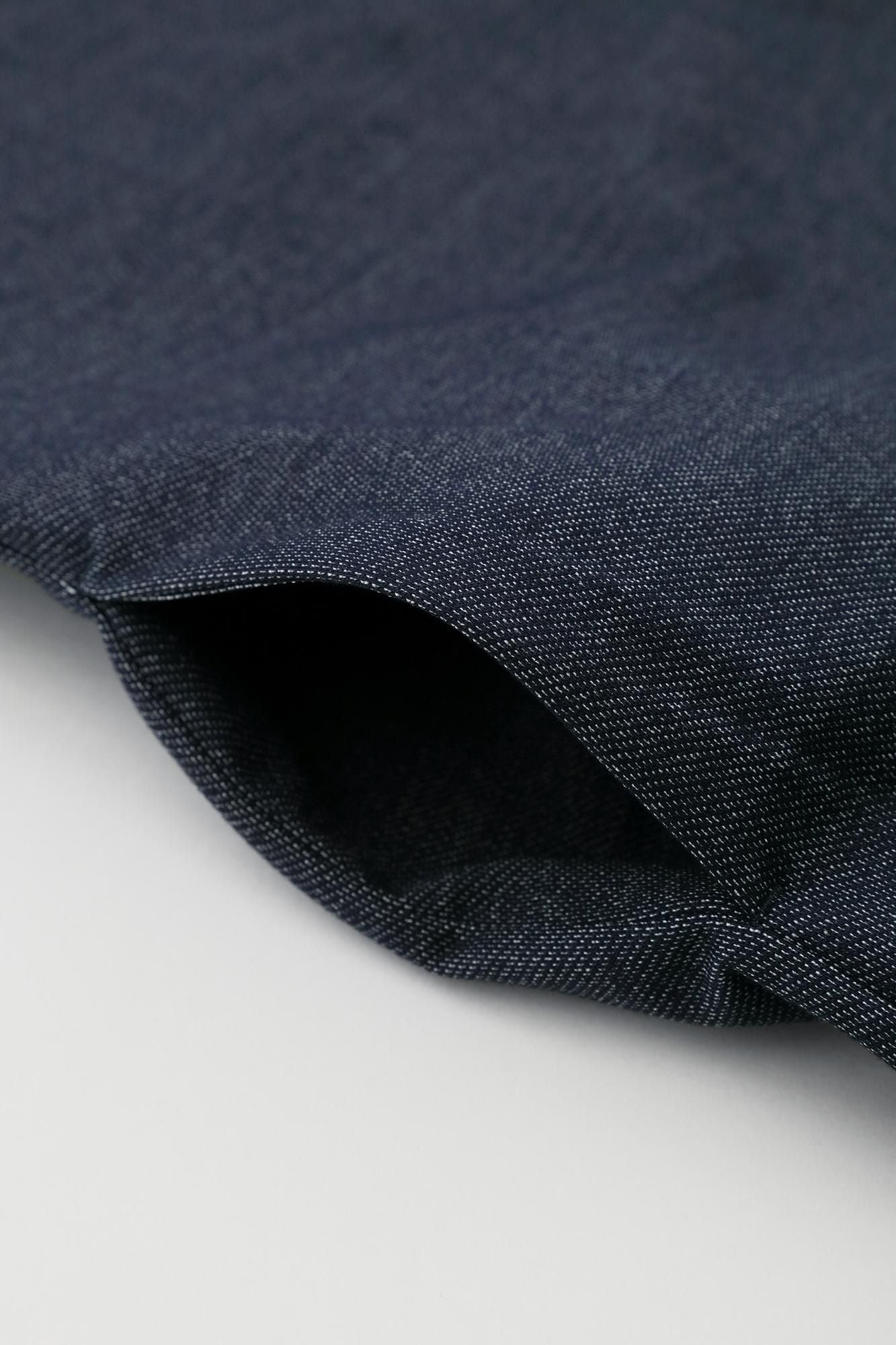 インレイジャージー スタンドカラーライトコート／ネイビー