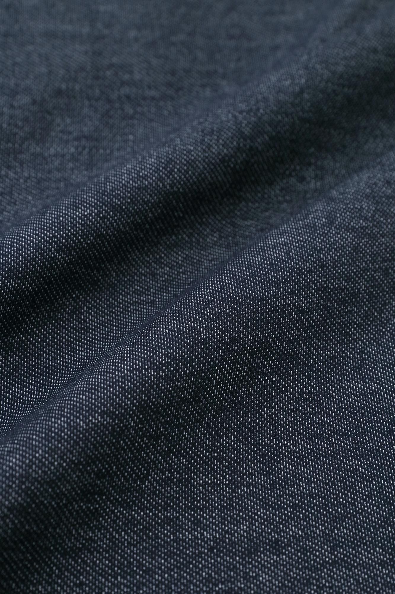 インレイジャージー スタンドカラーライトコート／ネイビー