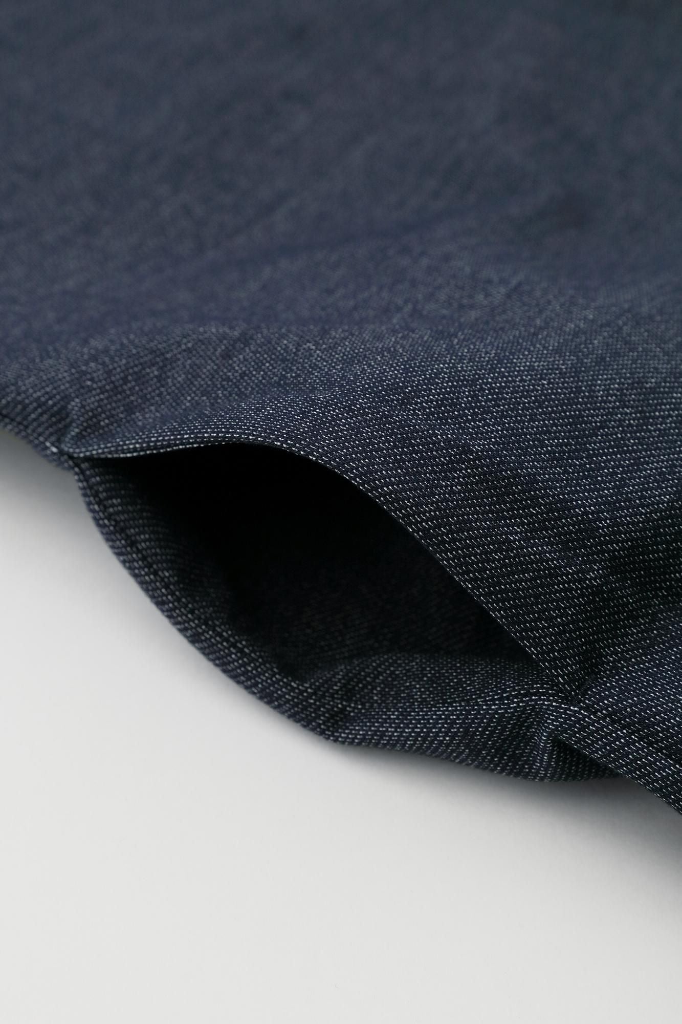 インレイジャージー スタンドカラーライトコート マキシ丈／ネイビー