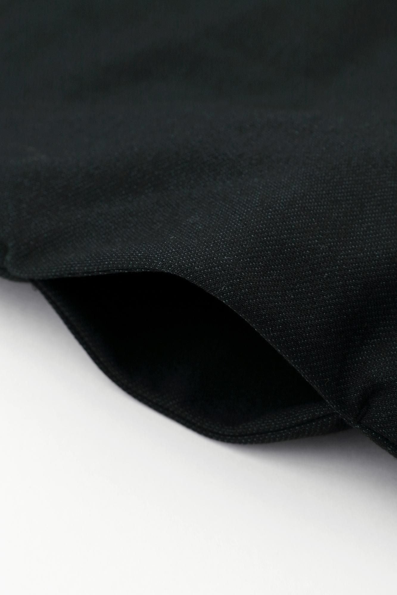 インレイジャージー スタンドカラーライトコート マキシ丈／ブラックネイビー