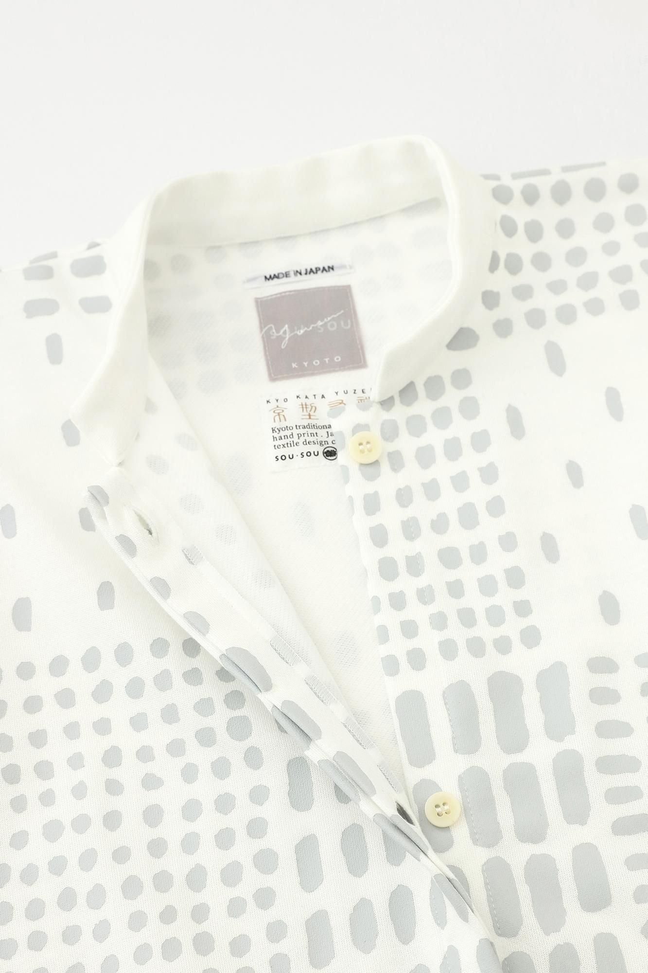 鑲嵌針織 立領輕型外套／敷石 白色