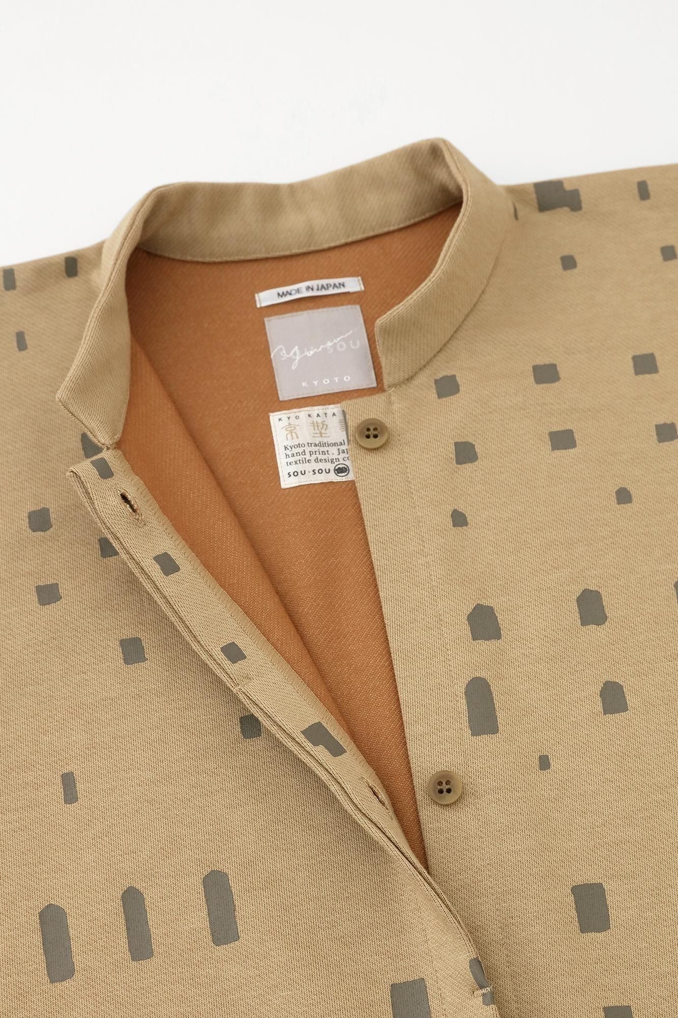 인레이 저지 스탠드칼라라이트 코트／창문 금발의