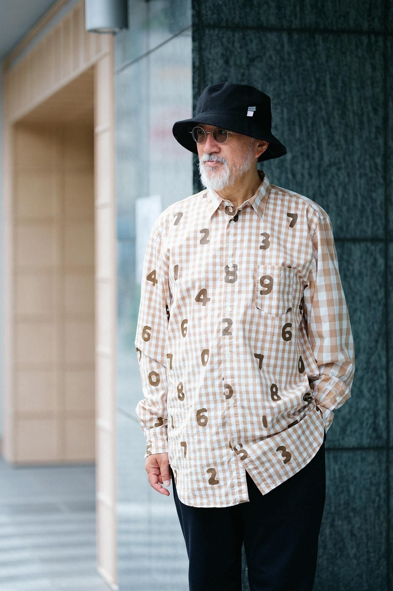 ギンガムチェックシャツ／SO-SU-U×キャメル